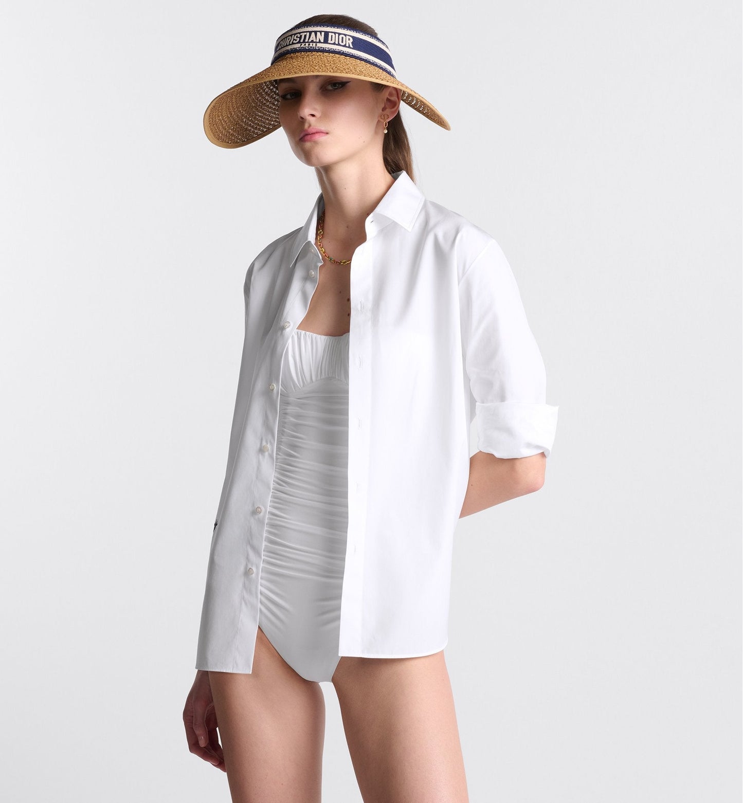 Luxury Dioriviera One Piece Swimsuit White Technical Fabric