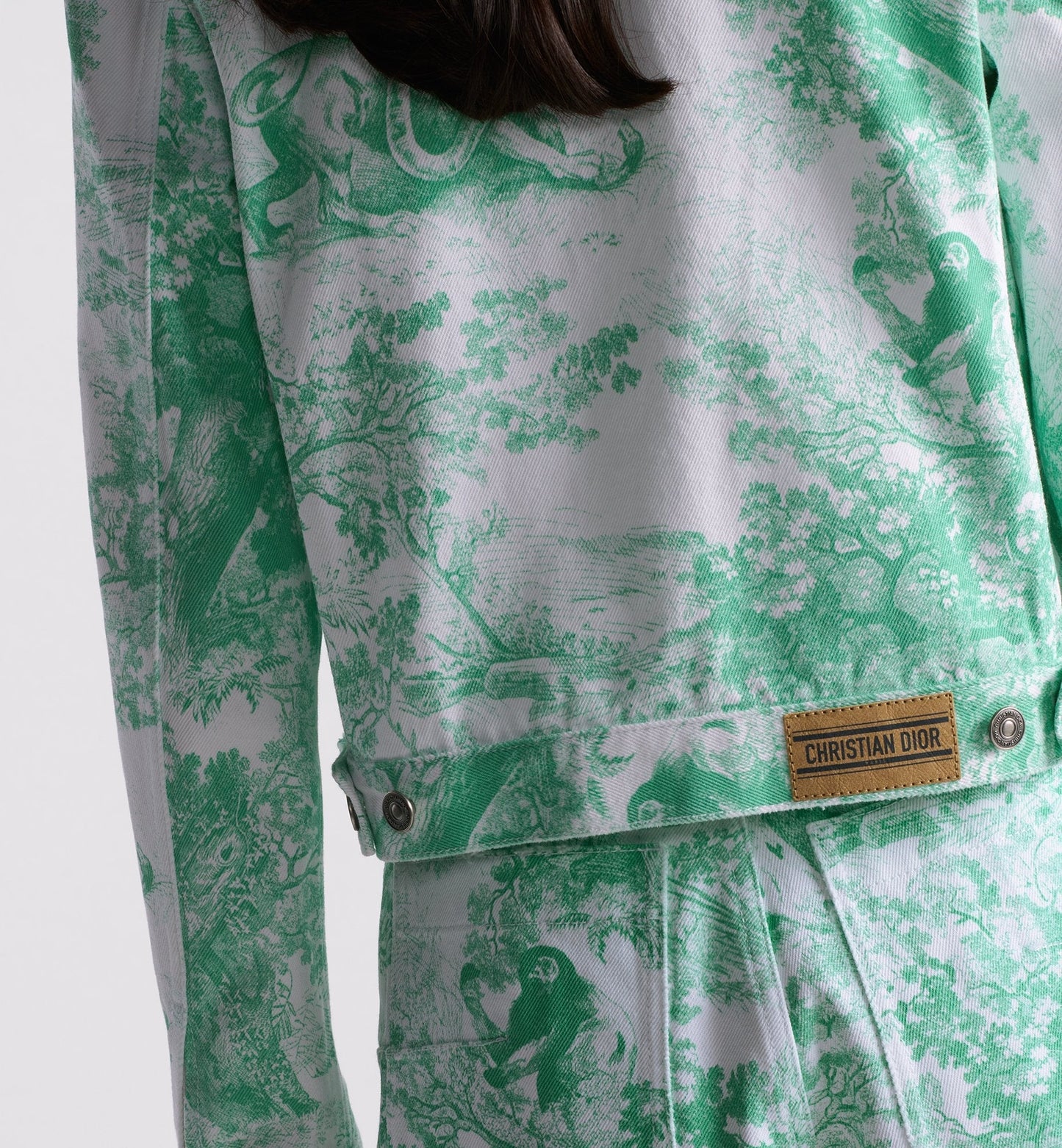 Luxury Dioriviera Jacket White And Aquamarina Cotton Denim With Toile De Jouy Sauvage Motif