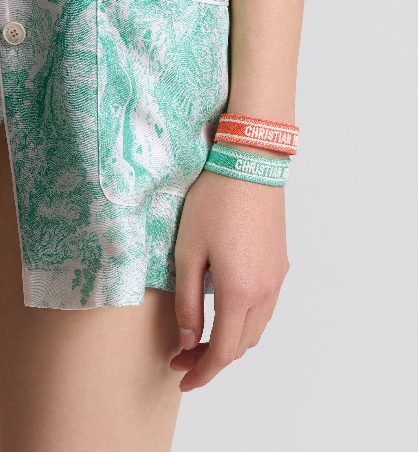 Luxury Dioriviera Christian Luxury Dior Bracelet Set Aquamarina And Coral Cotton
