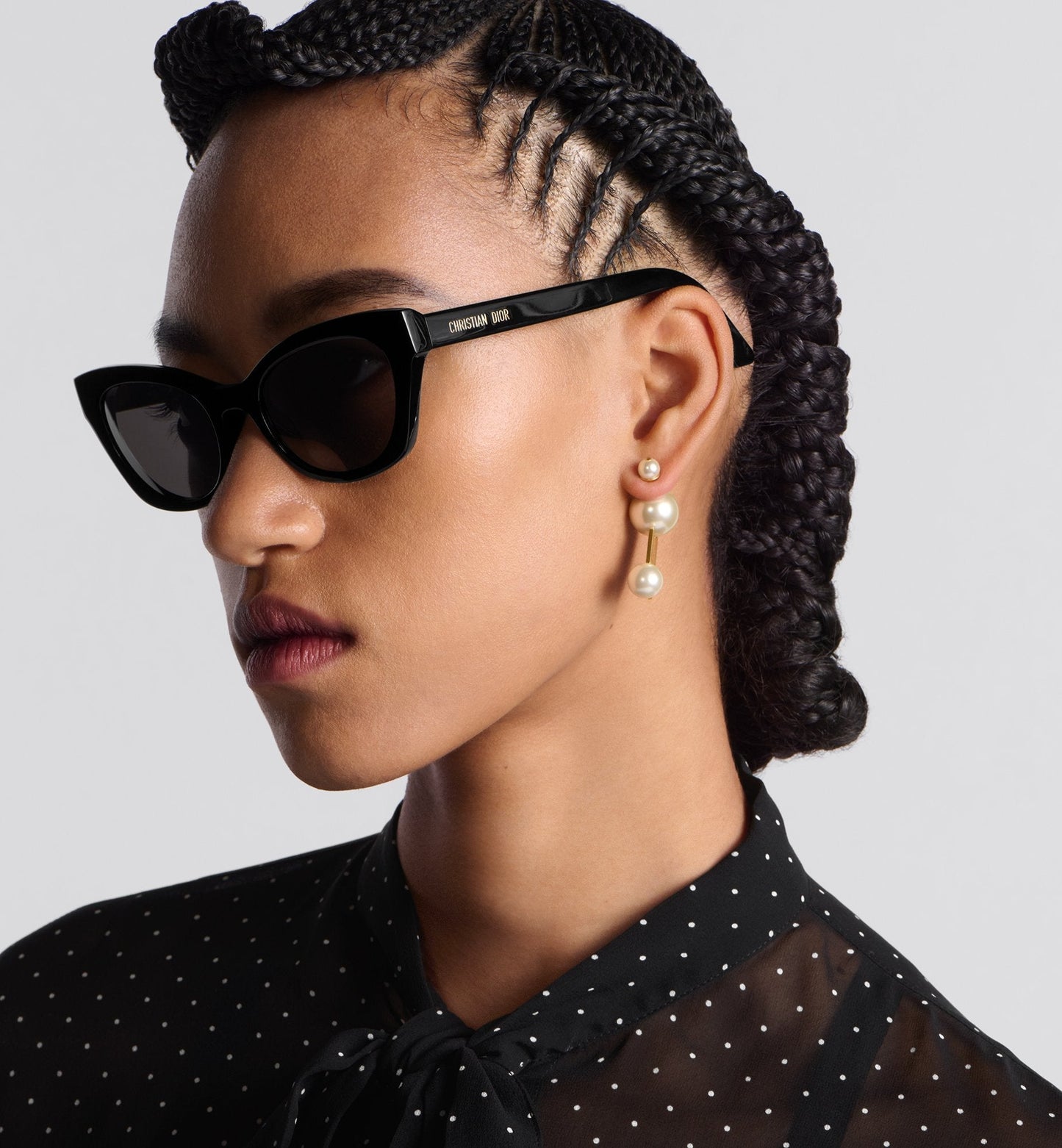 Luxury Diormidnight B2I Black Butterfly Sunglasses