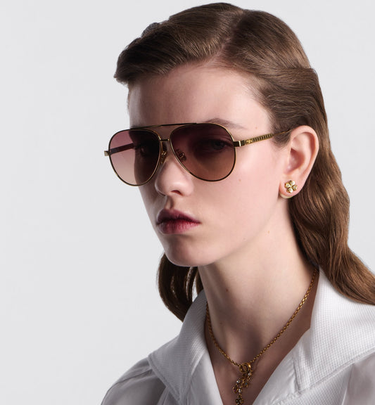 Luxury Diorcannage A1U Gradient Brown To Pink Pilot Sunglasses