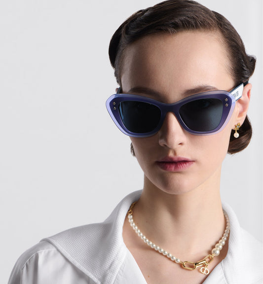 Luxury Diorpacific B3U Transparent Blue Butterfly Sunglasses