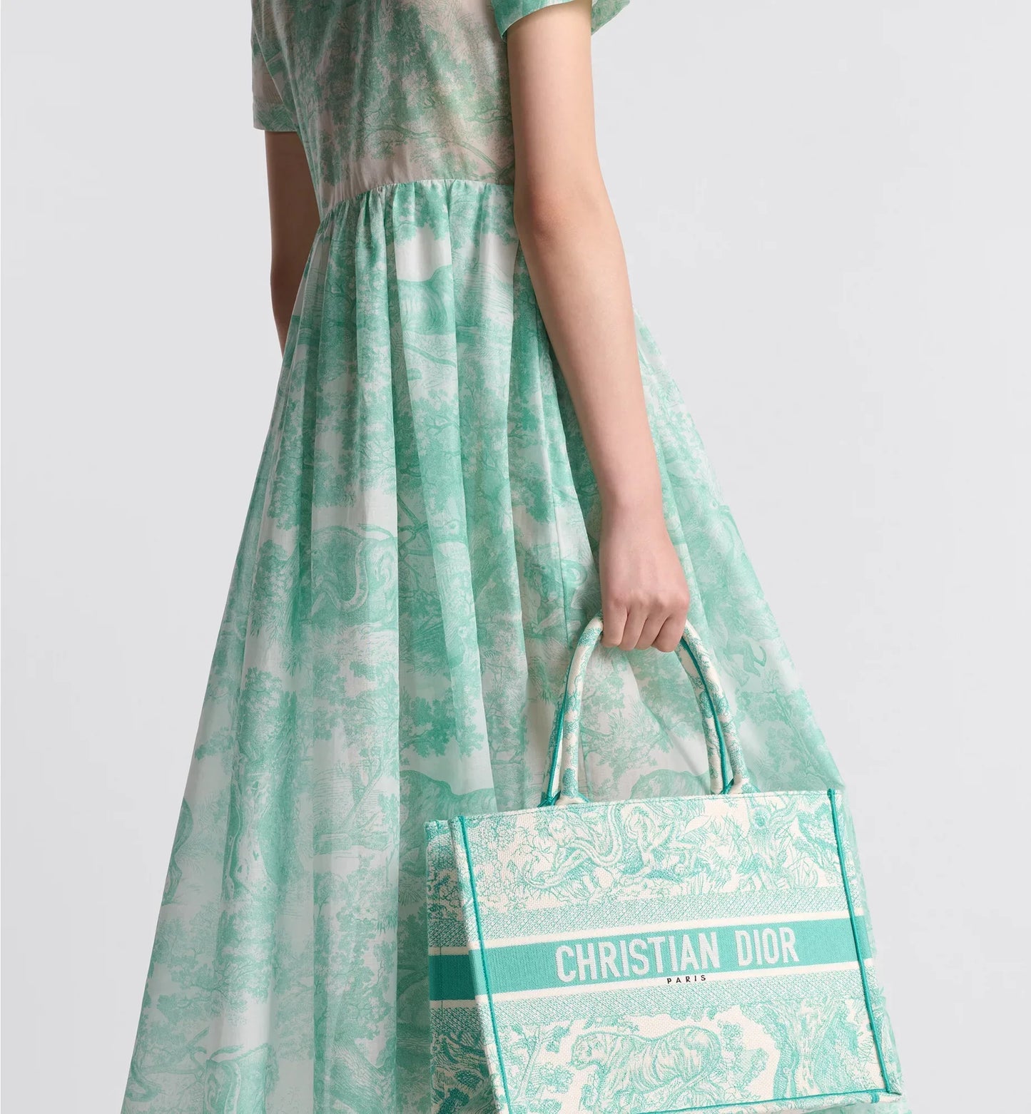 Medium Luxury Dioriviera Luxury Dior Book Tote Aquamarina Toile de Jouy Embroidery