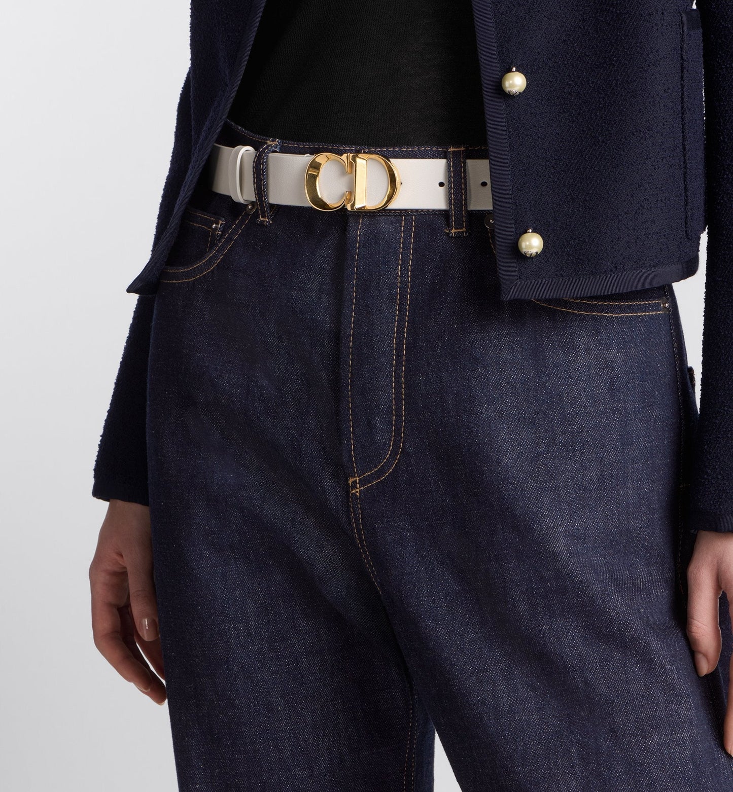 C Est Luxury Dior Belt Latte Smooth Calfskin 20 mm