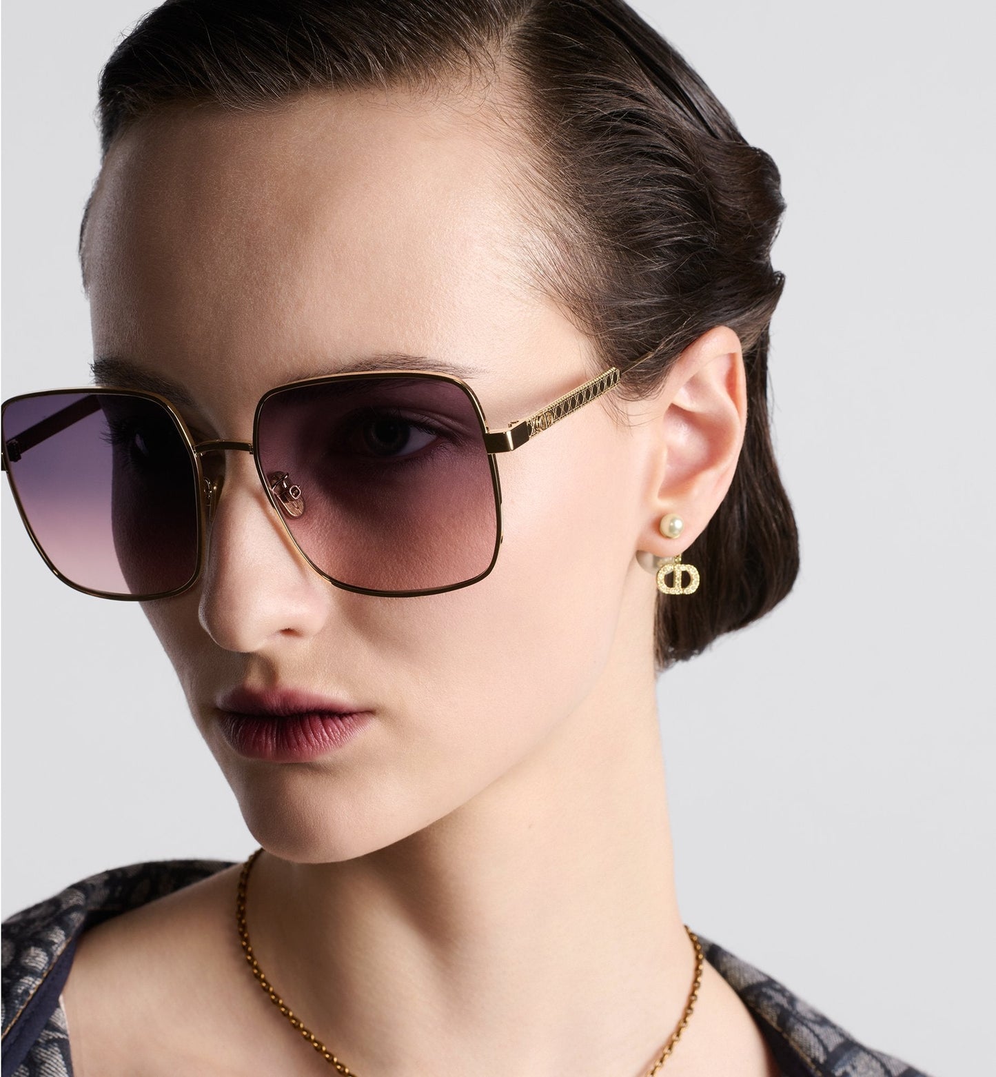 Luxury Diorcannage S1U Gradient Purple To Pink Square Sunglasses