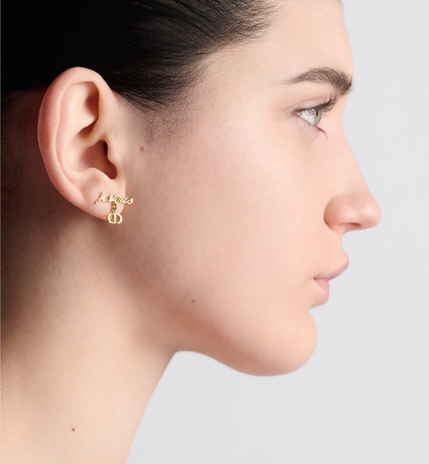 Luxury Dioramour Je Vous Adore Earrings Gold Finish Metal And Red Lacquer