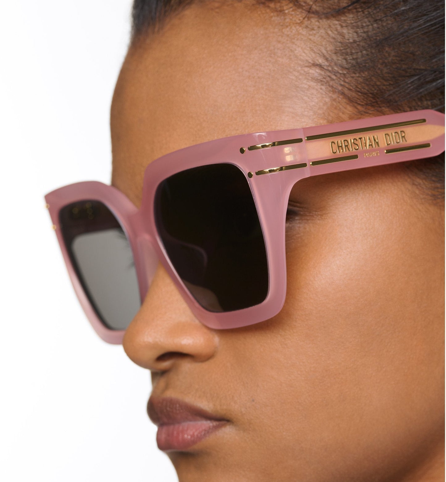 Luxury Diorsignature S10F Sea Glass Pink Square Sunglasses