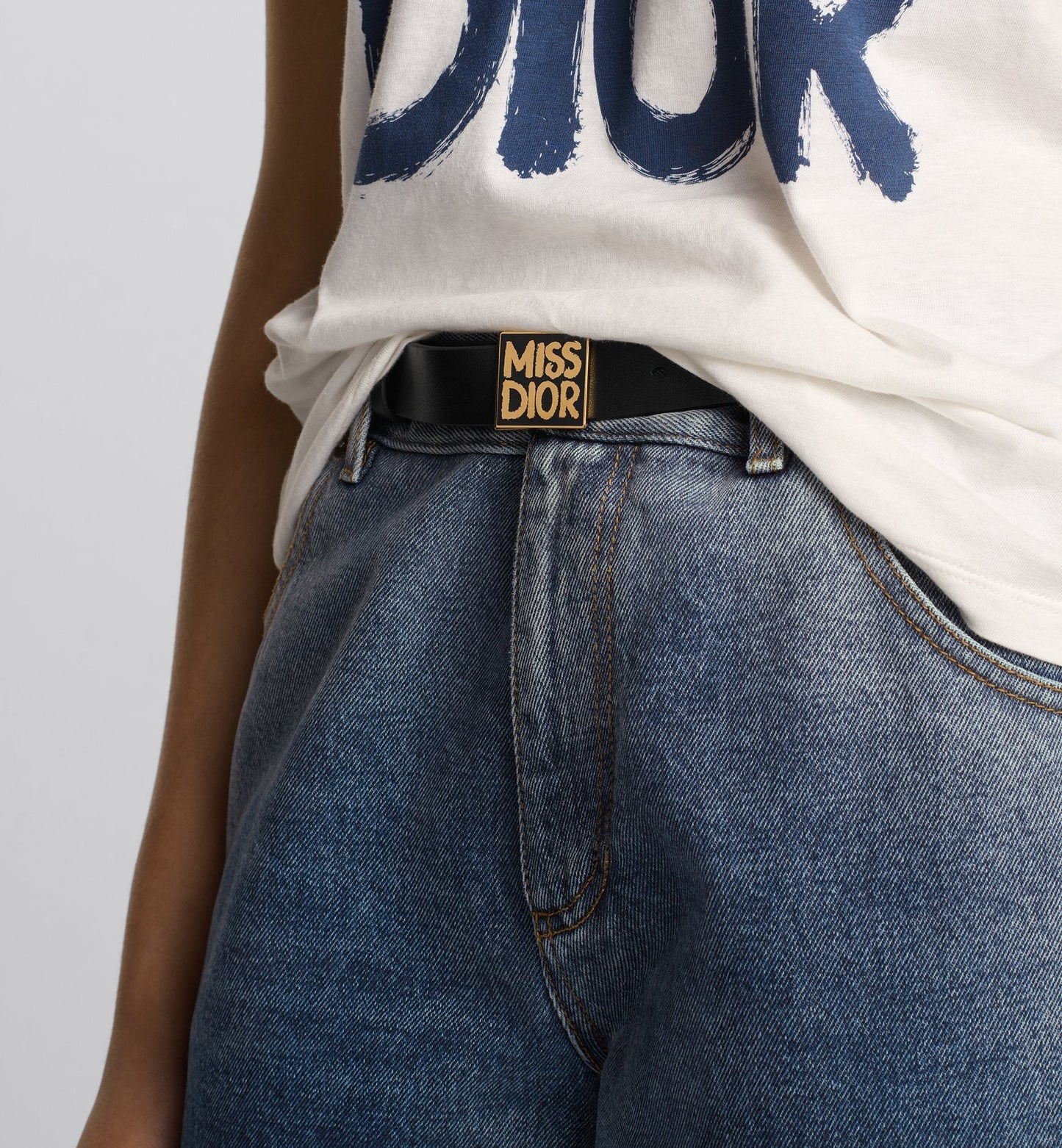 Miss Luxury Dior Graffiti Belt Black Smooth Calfskin 25 mm