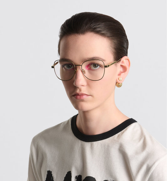 Luxury Diorcannage B1F Gold Finish Metal Butterfly Glasses With Blue Light Filter