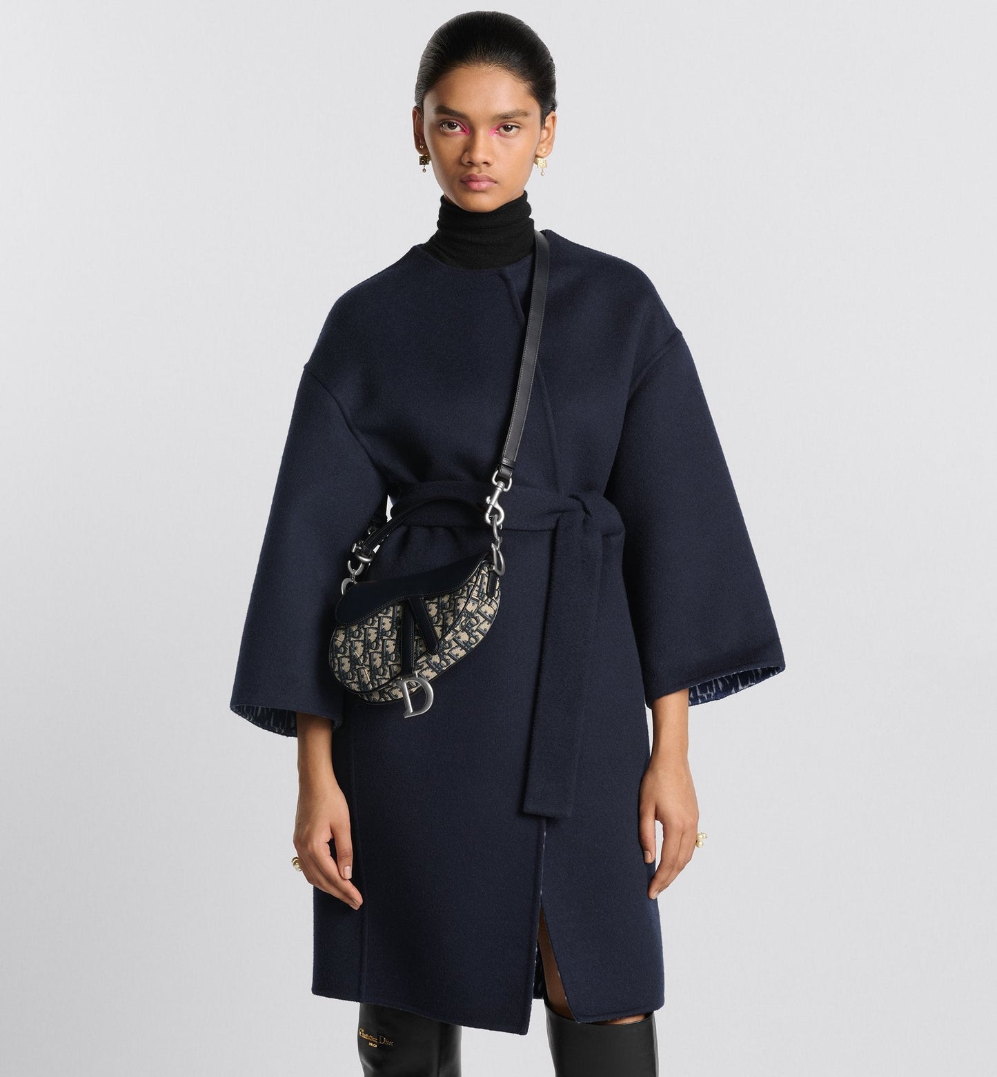 Mini Saddle Bag With Strap Blue Luxury Dior Oblique Jacquard And Smooth Calfskin