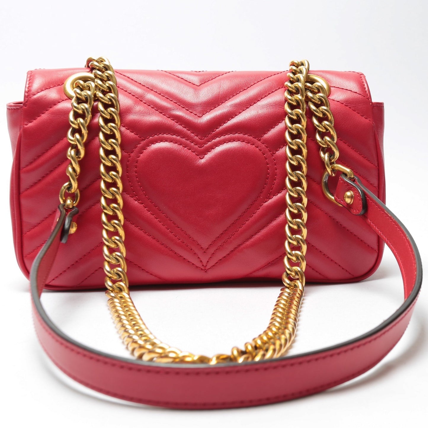 Luxury Gucci GG Marmont Mini Shoulder Chain Red