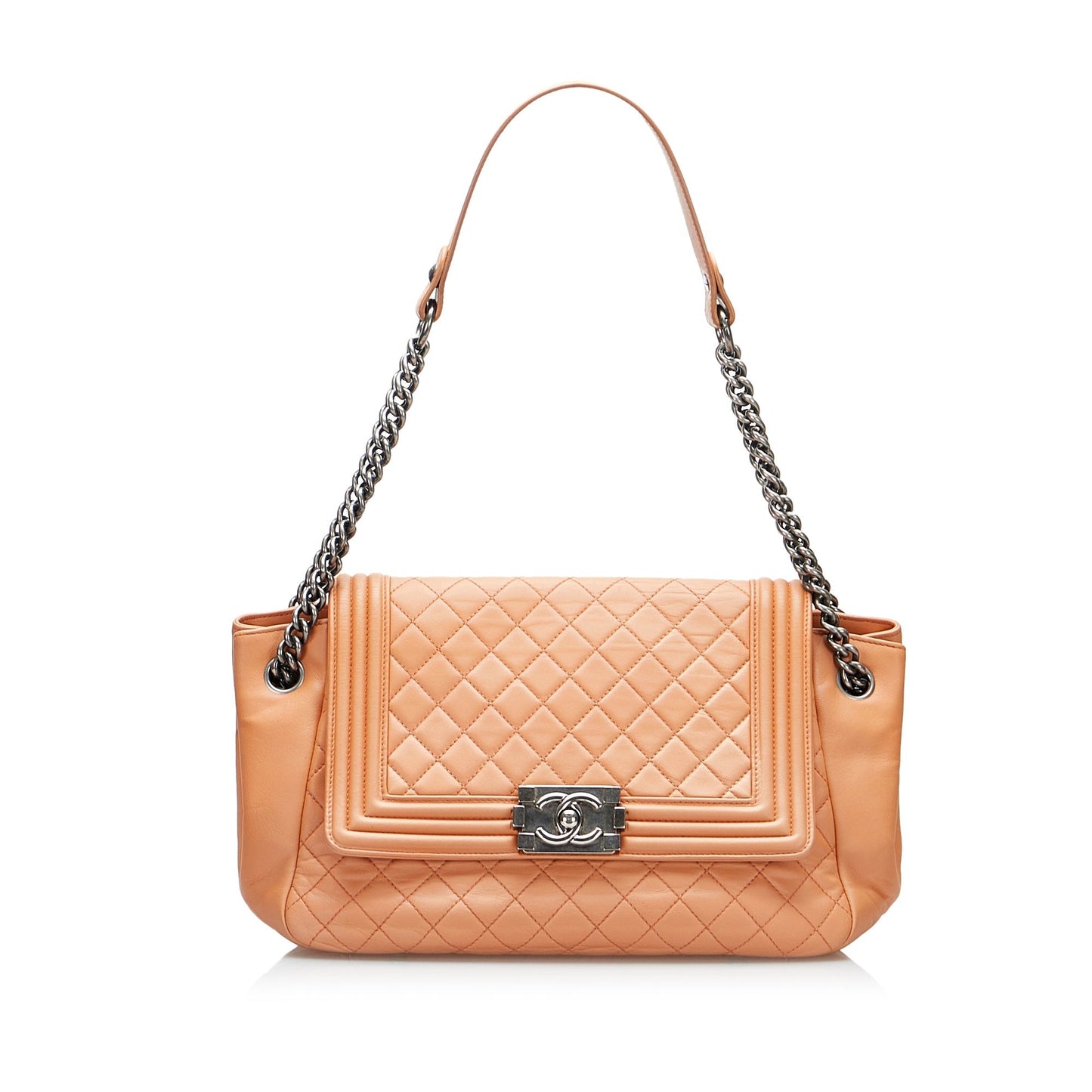 Luxury Chanel Boy Accordion Flap Light Orange Lambskin