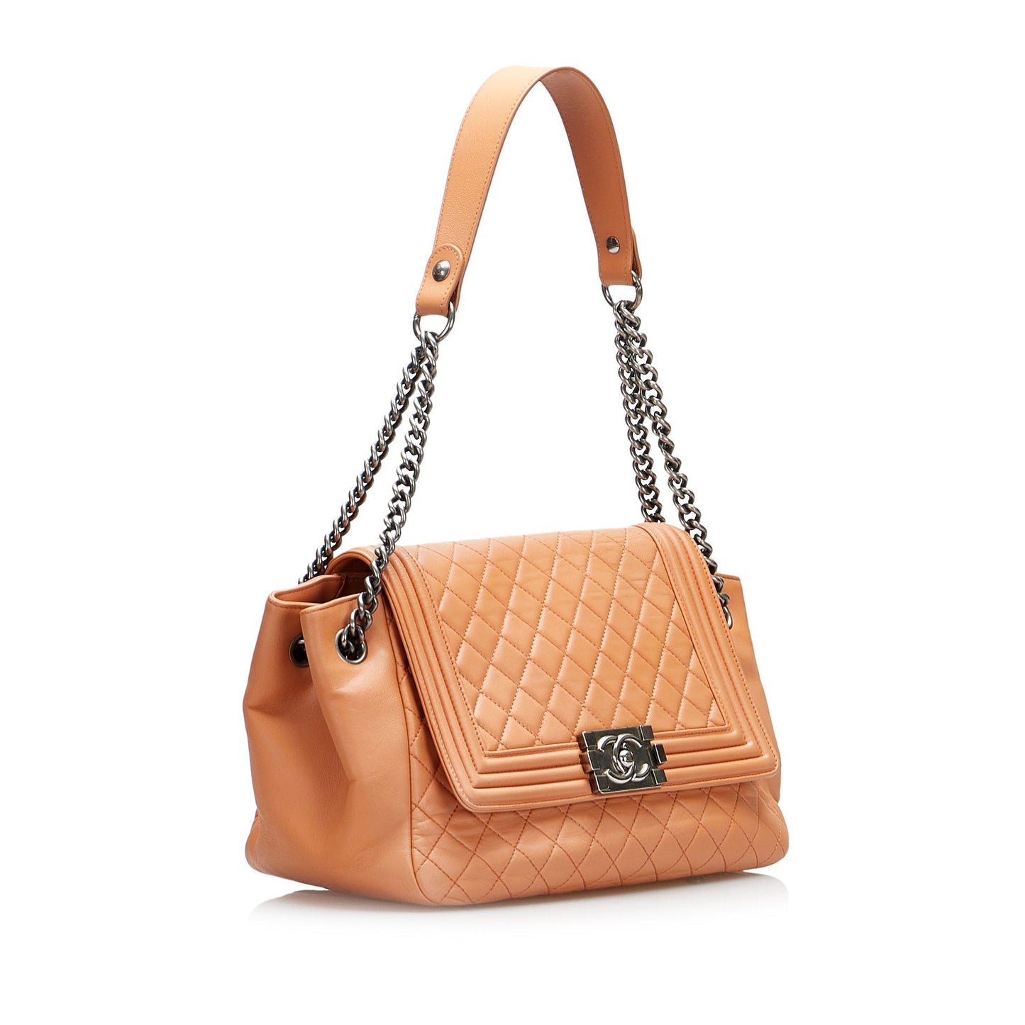 Luxury Chanel Boy Accordion Flap Light Orange Lambskin