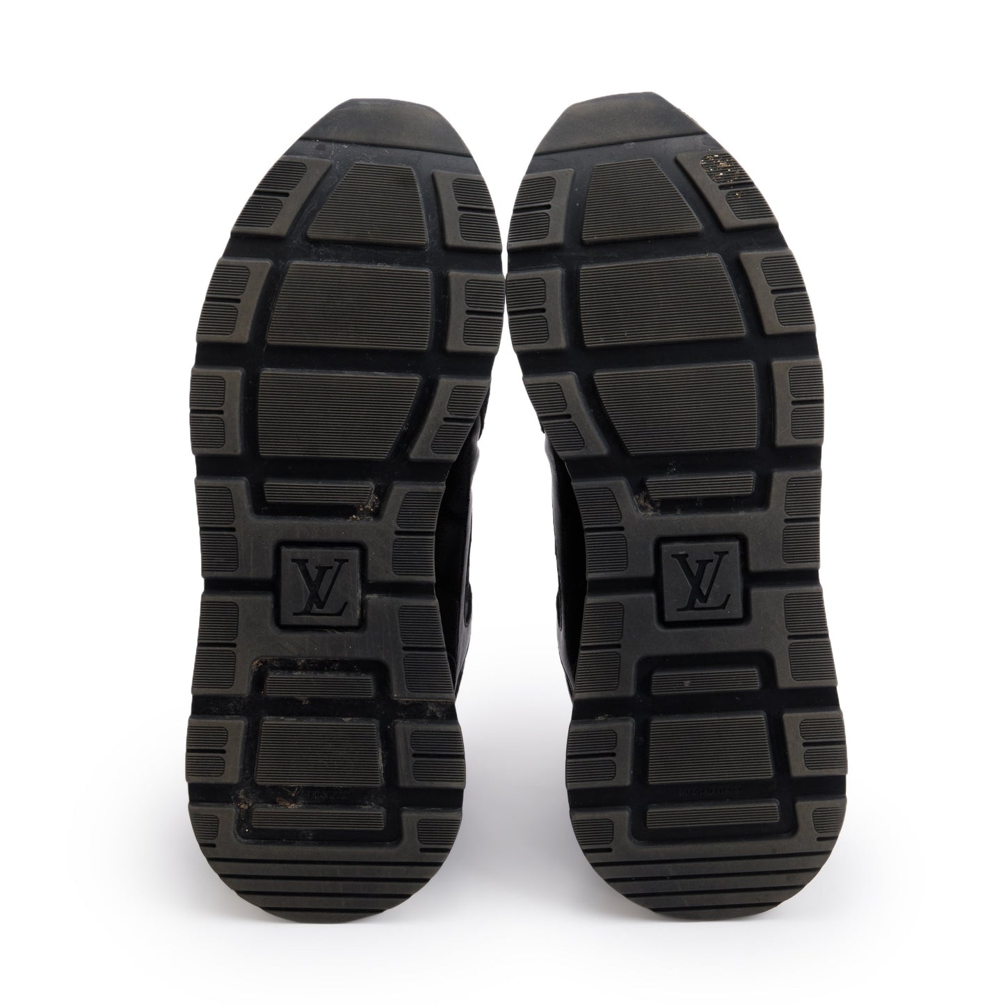 Louis Vuitton 2020 Black Suede Mesh Calfskin Run Away Sneakers, Size 7