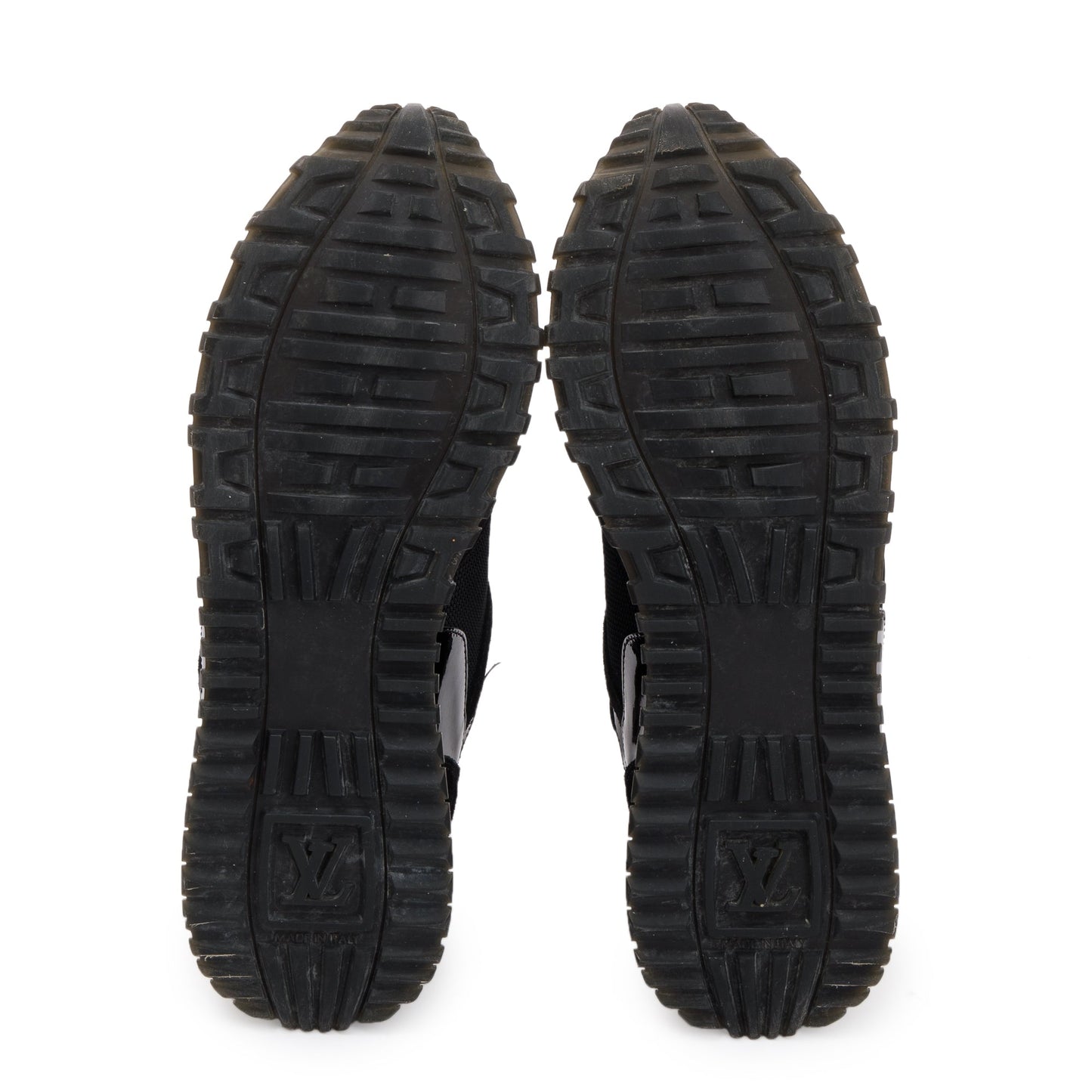 Louis Vuitton 2020 Black Suede Monogram Run Away Sneakers, Size 37