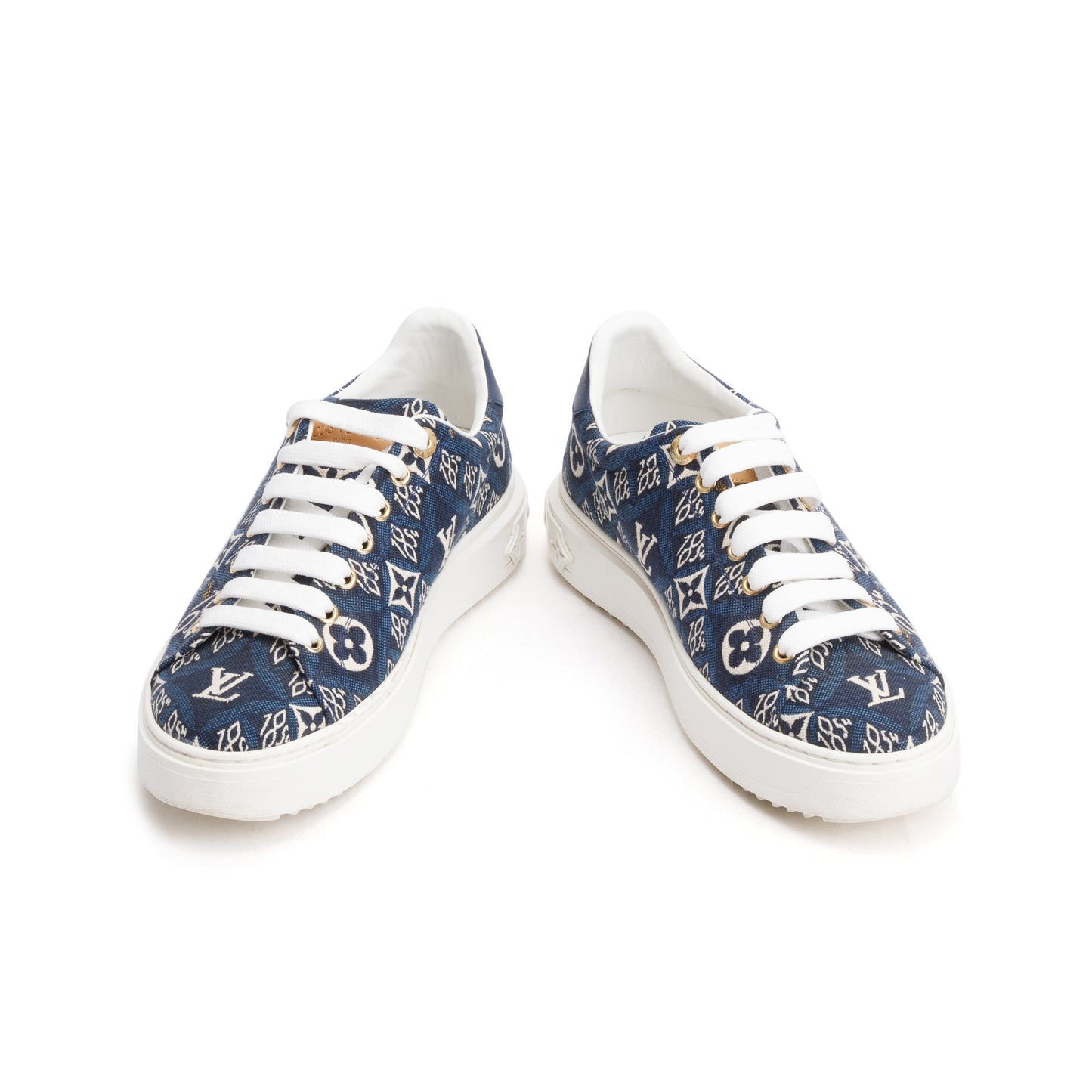 Louis Vuitton 2020 Blue Since 1984 Canvas Time Out Sneakers, Size 38.5