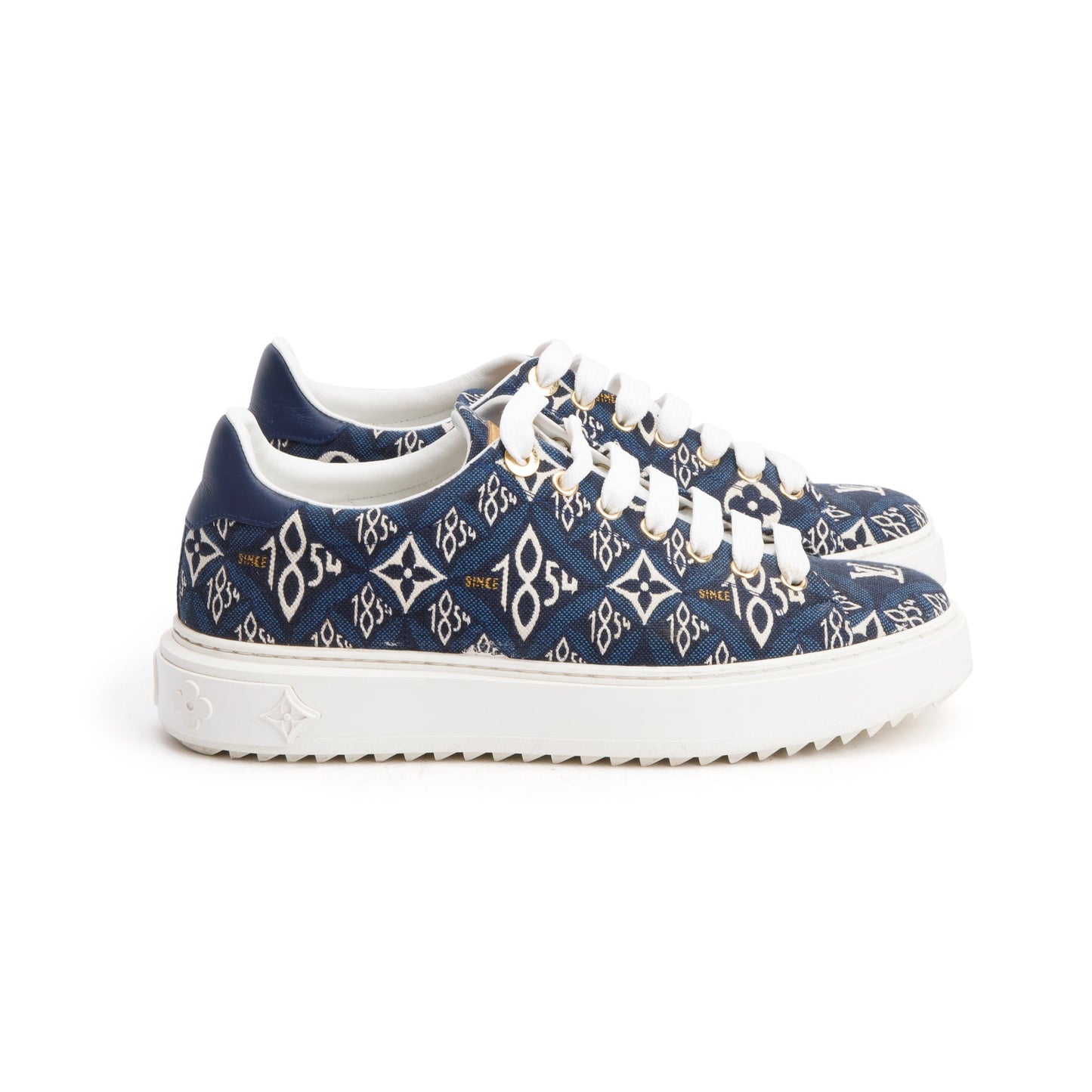 Louis Vuitton 2020 Blue Since 1984 Canvas Time Out Sneakers, Size 38.5