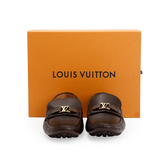 Louis Vuitton 2020 Brown Calf Leather Monte Carlo Moccasin Loafers, Size 12