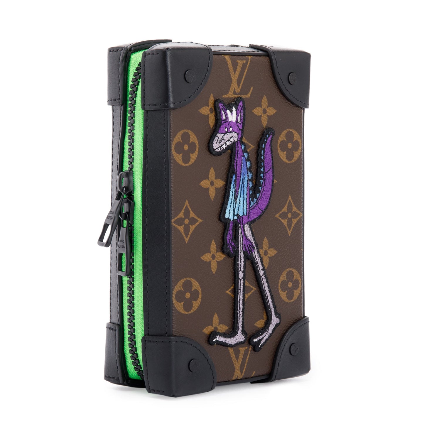 Louis Vuitton 2020 Monogram Cartoon Embroidered LV Friends Soft Trunk Phone Box