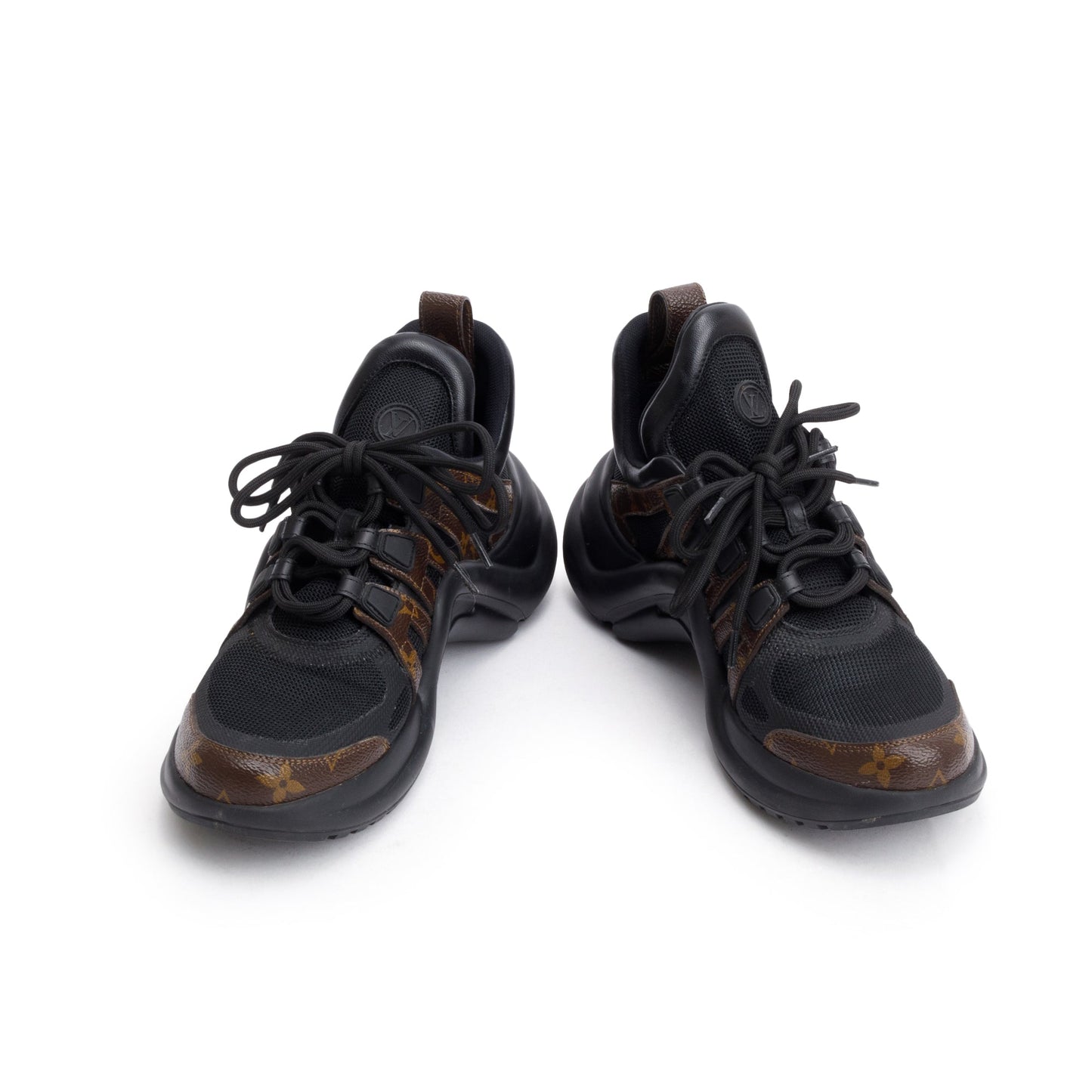 Louis Vuitton 2020 Monogram Trim Black LV Archlight Sneakers, Size 39