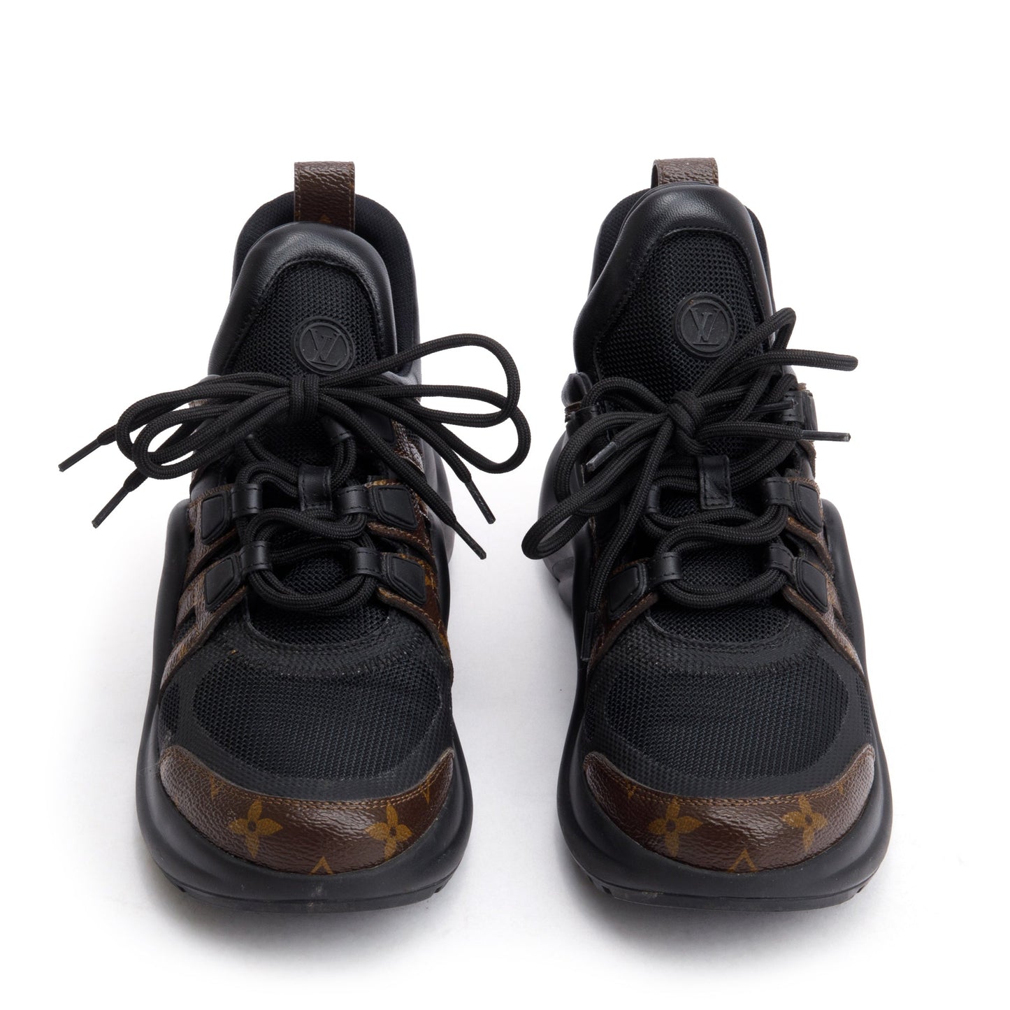 Louis Vuitton 2020 Monogram Trim Black LV Archlight Sneakers, Size 39