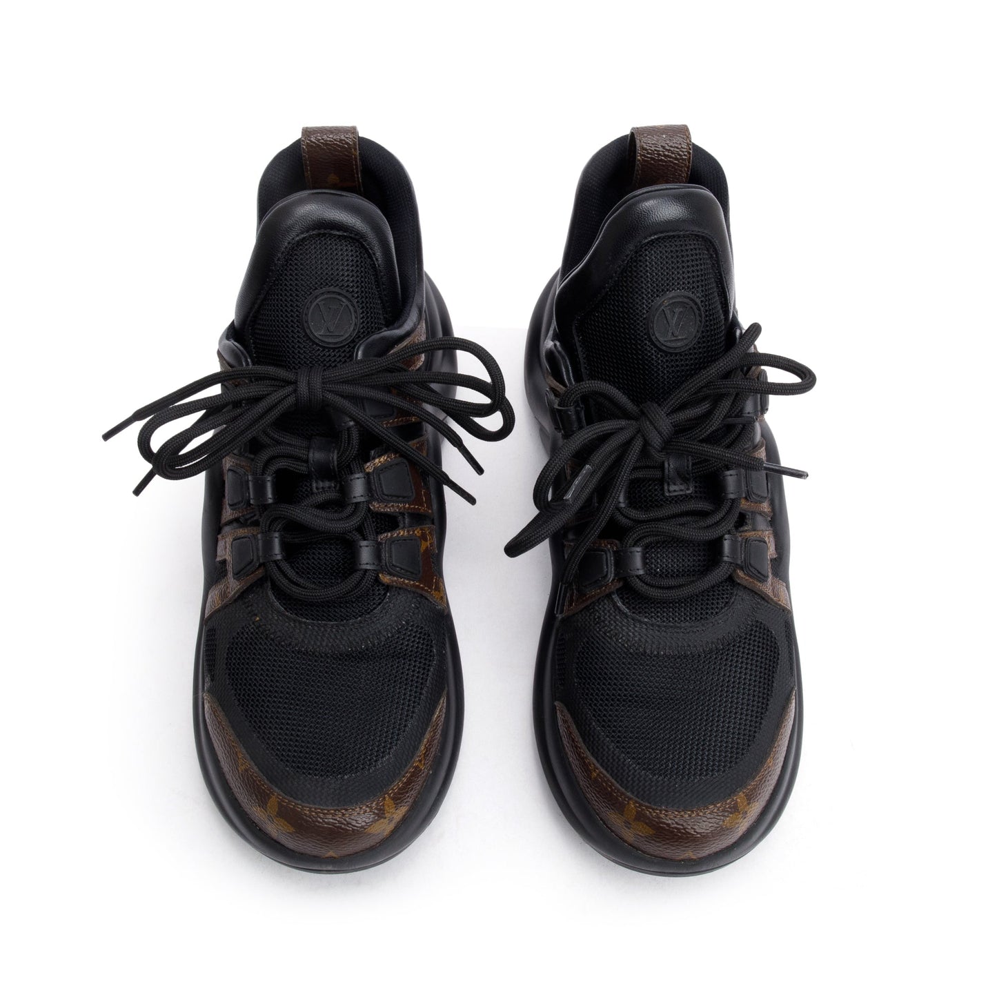 Louis Vuitton 2020 Monogram Trim Black LV Archlight Sneakers, Size 39