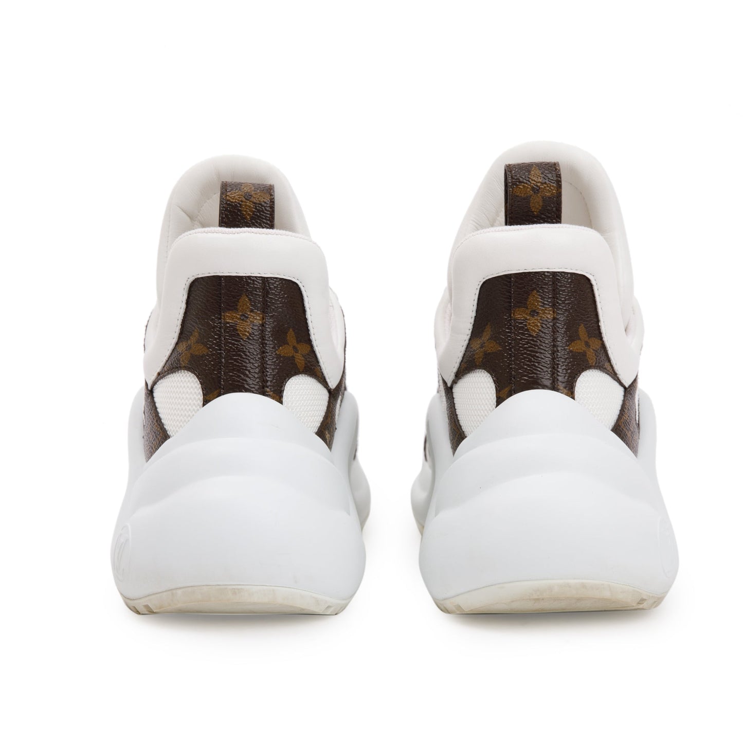 Louis Vuitton 2020 Monogram Trim White LV Archlight Sneakers, Size 38