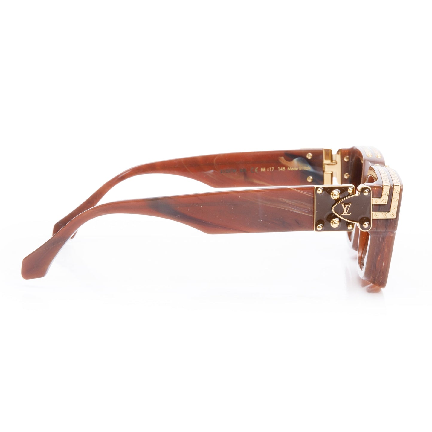 Louis Vuitton 2020 Z1337W Brown Choco Marble Acetate 1.1 Millionaires Sunglasses