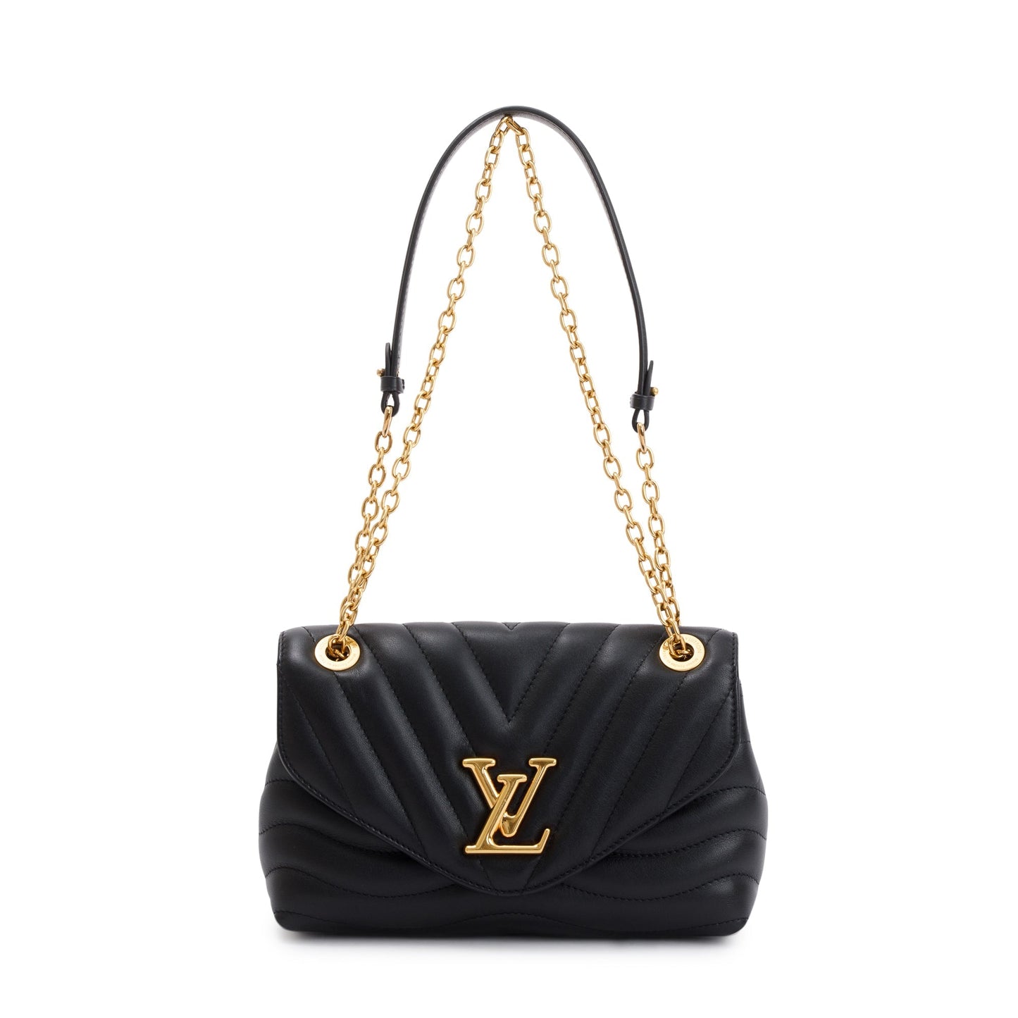 Louis Vuitton 2021 Black Cowhide Leather New Wave Chain Bag MM