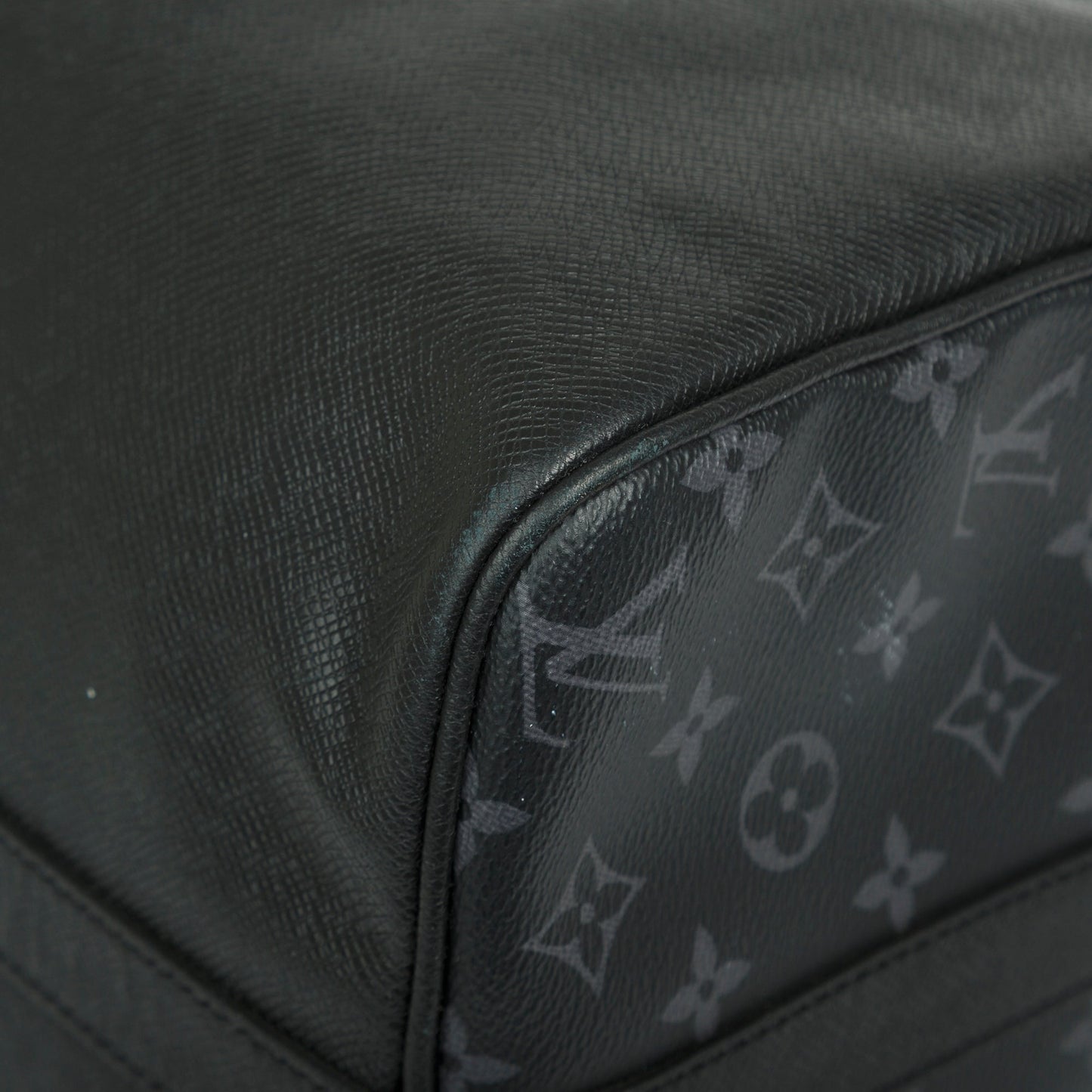 Louis Vuitton 2021 Black Taiga Leather and Monogram Eclipse Keepall Bandouliere 50