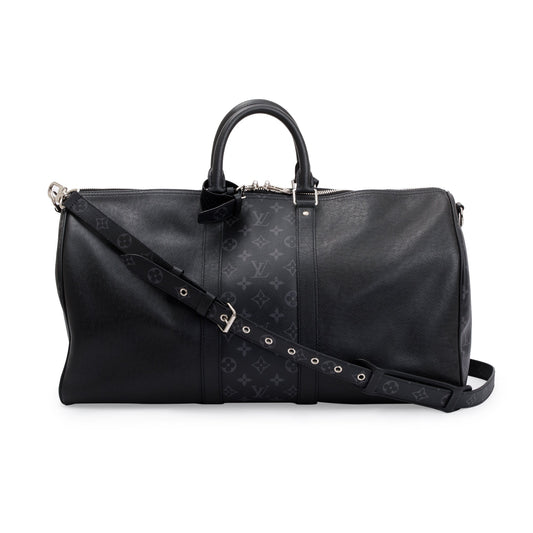 Louis Vuitton 2021 Black Taigarama Keepall Bandouliere 50