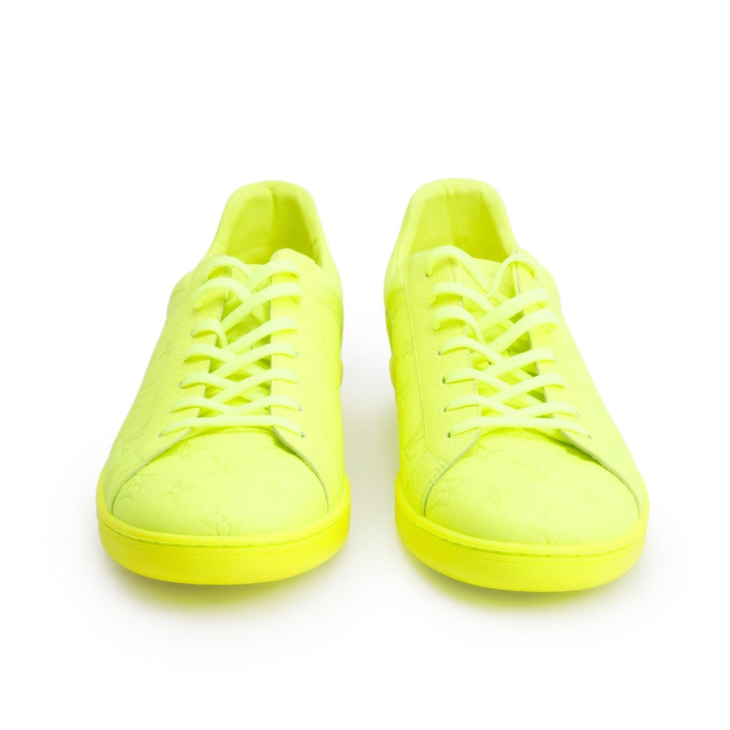 Louis Vuitton 2021 Neon Yellow Monogram Empreinte Leather Luxembourg Sneakers, Size 13