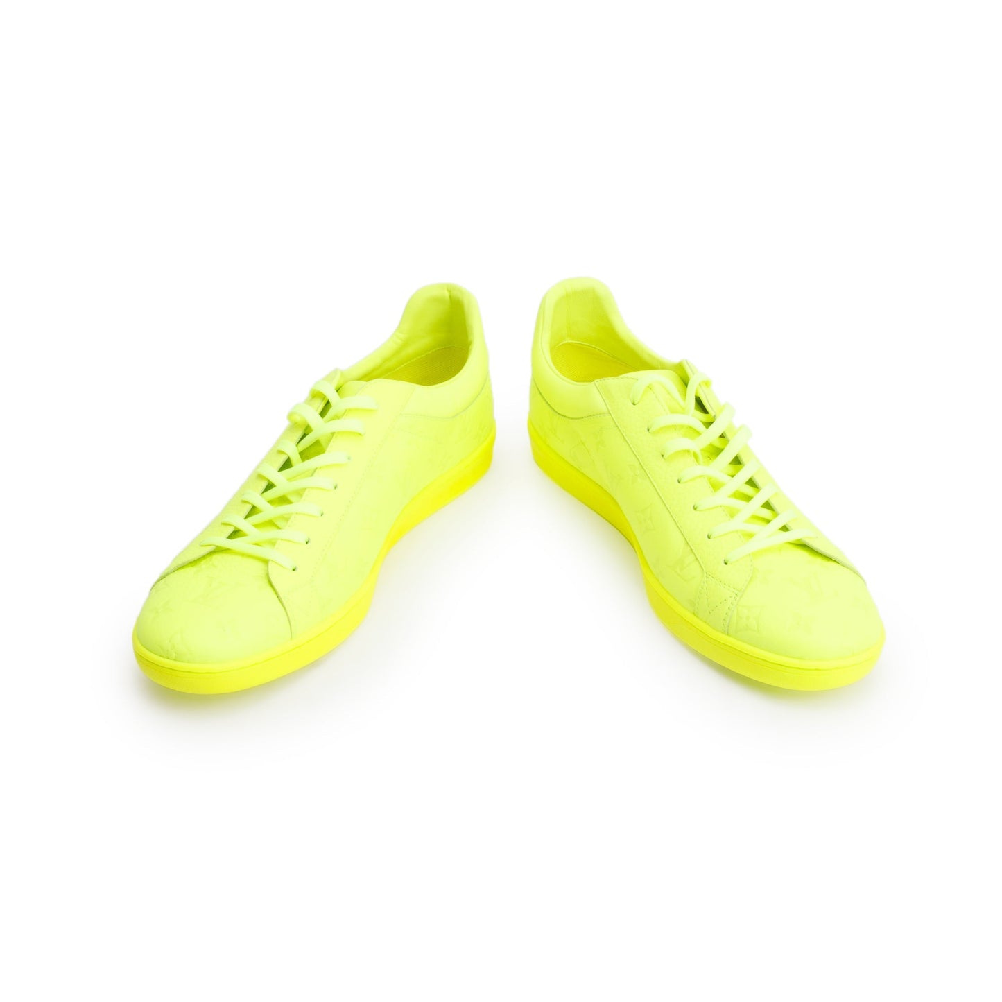 Louis Vuitton 2021 Neon Yellow Monogram Empreinte Leather Luxembourg Sneakers, Size 13
