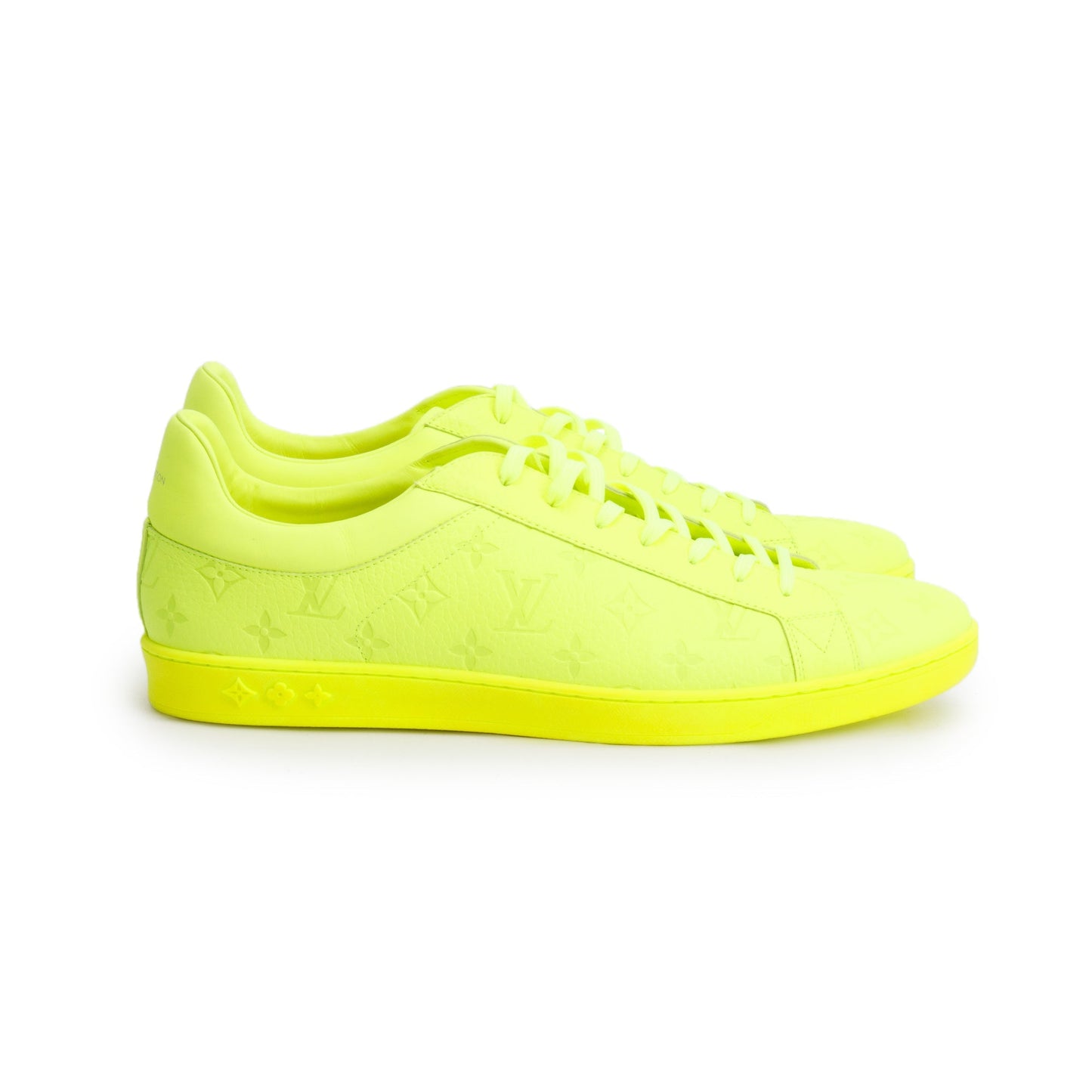 Louis Vuitton 2021 Neon Yellow Monogram Empreinte Leather Luxembourg Sneakers, Size 13