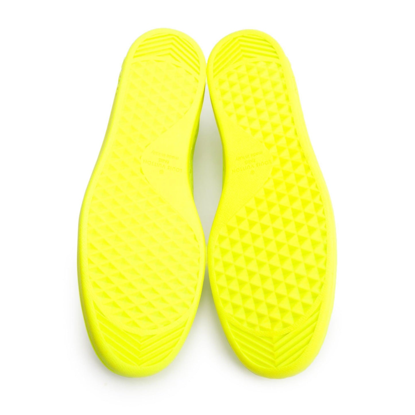 Louis Vuitton 2021 Neon Yellow Monogram Empreinte Leather Luxembourg Sneakers, Size 13