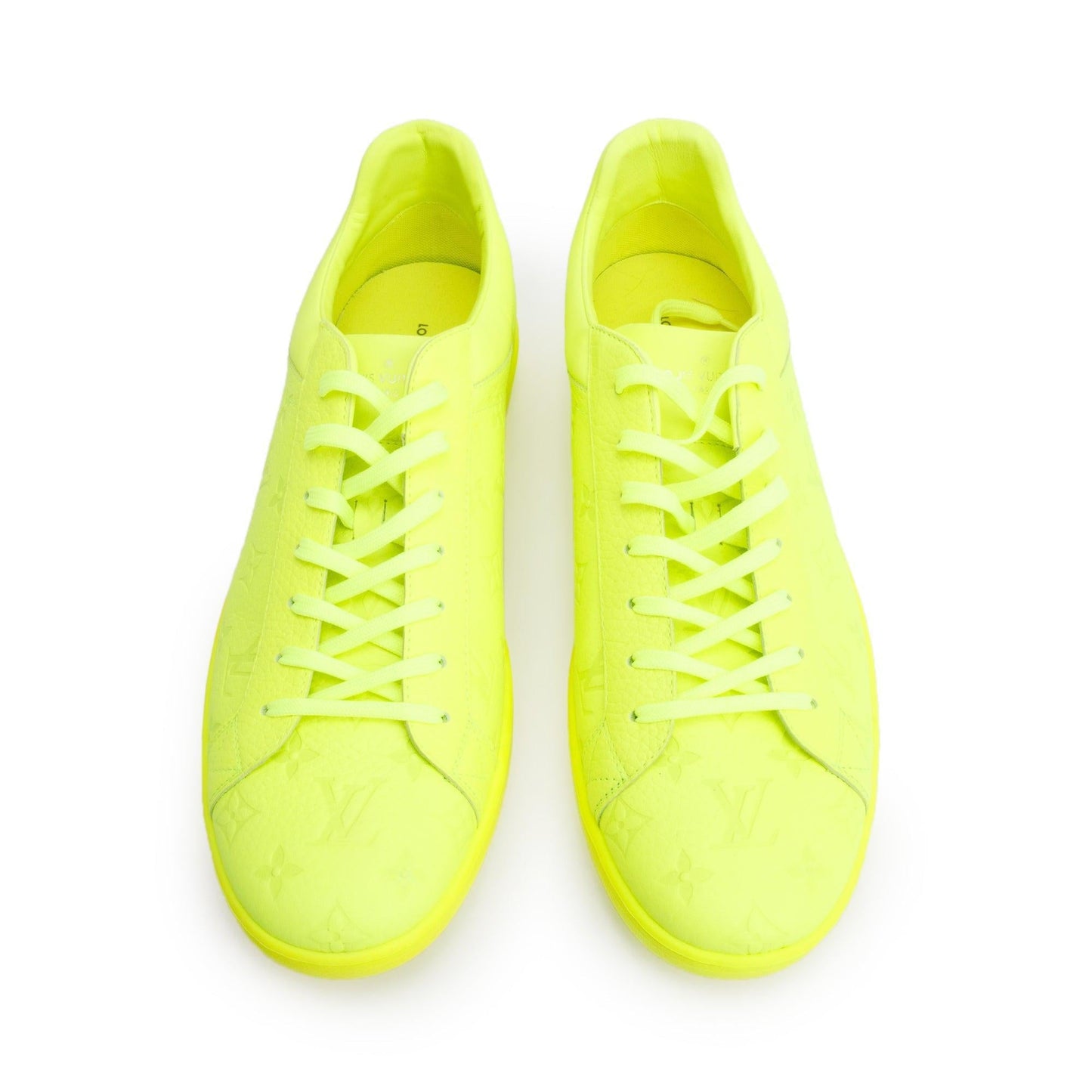Louis Vuitton 2021 Neon Yellow Monogram Empreinte Leather Luxembourg Sneakers, Size 13