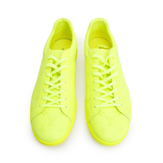 Louis Vuitton 2021 Neon Yellow Monogram Empreinte Leather Luxembourg Sneakers, Size 13