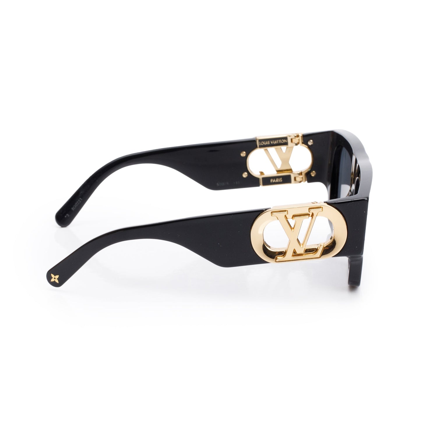 Louis Vuitton 2021 Z1478W Black Acetate Link Square Sunglasses