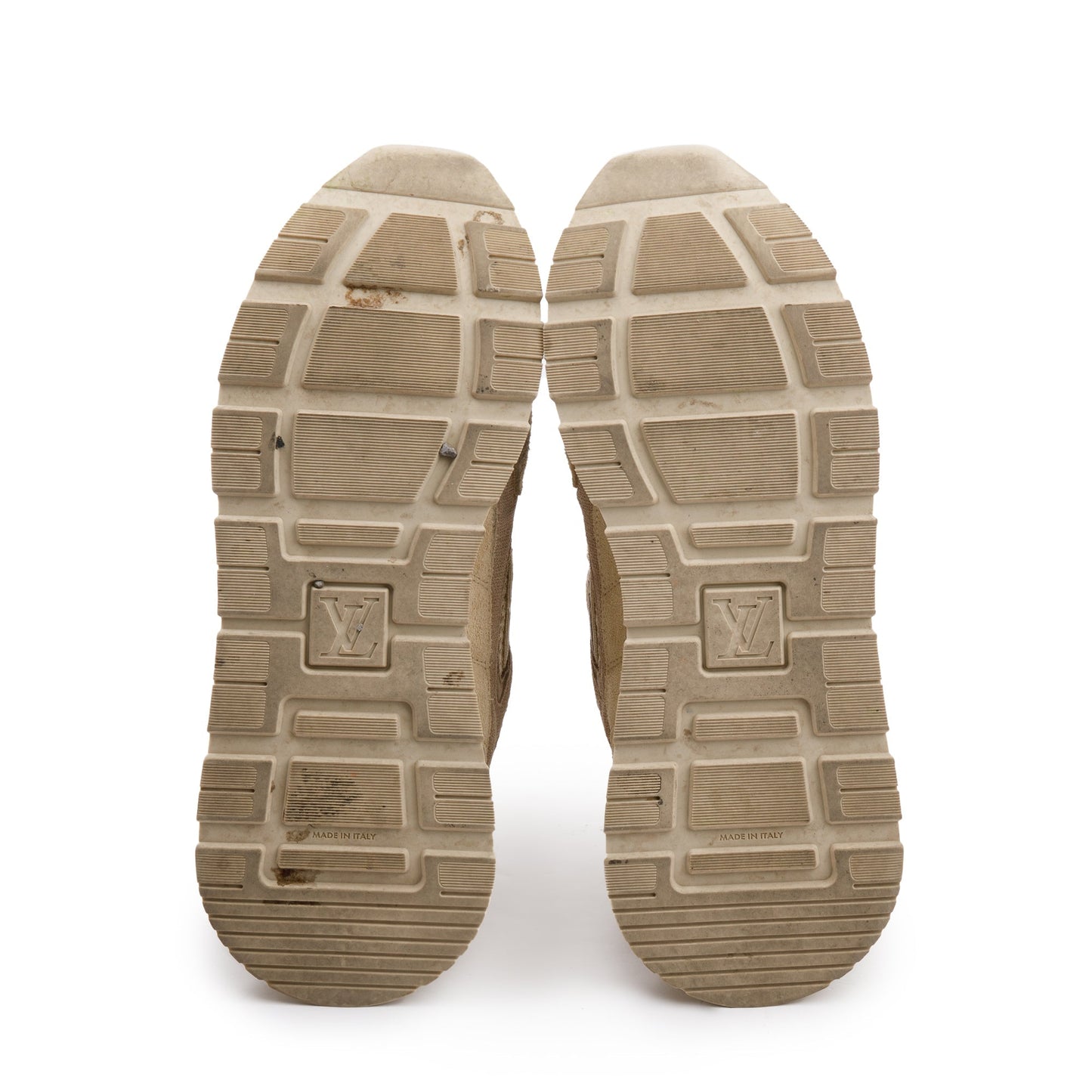 Louis Vuitton 2022 Beige Suede LV Trainer Sneakers, Size 7