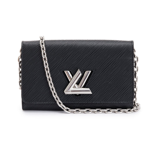 Louis Vuitton 2022 Black Epi Leather Twist Chain Wallet