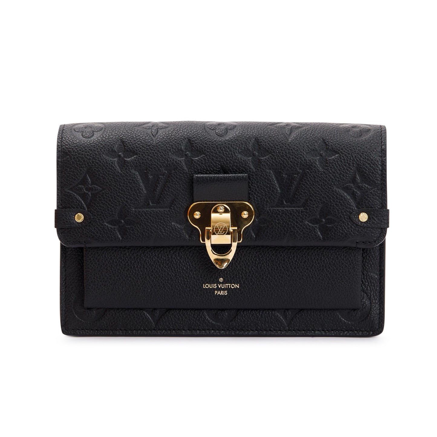 Louis Vuitton 2022 Black Monogram Empreinte Vavin Chain Wallet