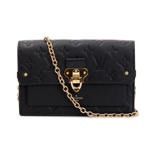 Louis Vuitton 2022 Black Monogram Empreinte Vavin Chain Wallet