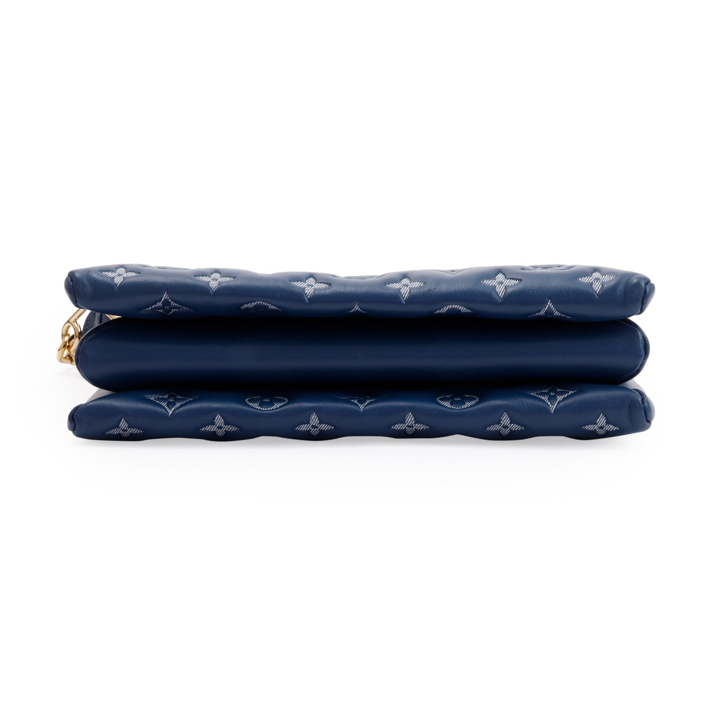 Louis Vuitton 2022 Blue Monogram Embossed Lambskin Leather Coussin PM