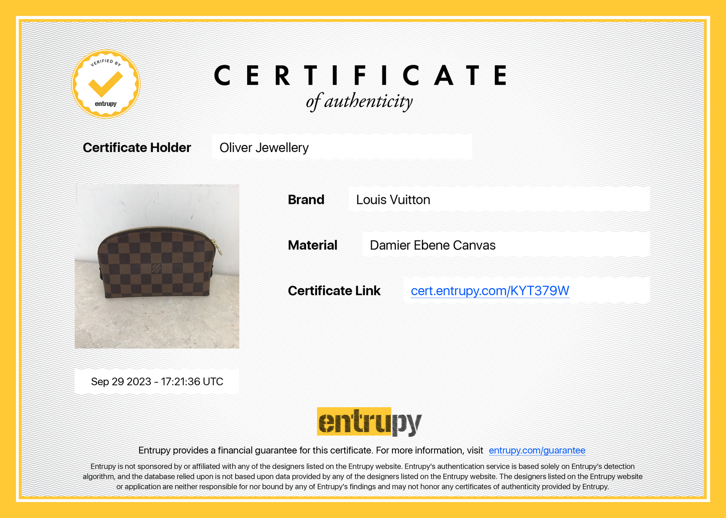Louis Vuitton 2022 Damier Ebene Cosmetic Pouch