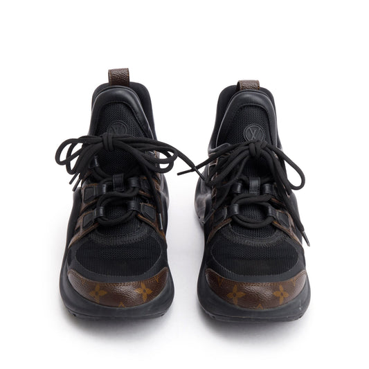 Louis Vuitton 2022 Monogram Trim Black LV Archlight Sneakers, Size 39