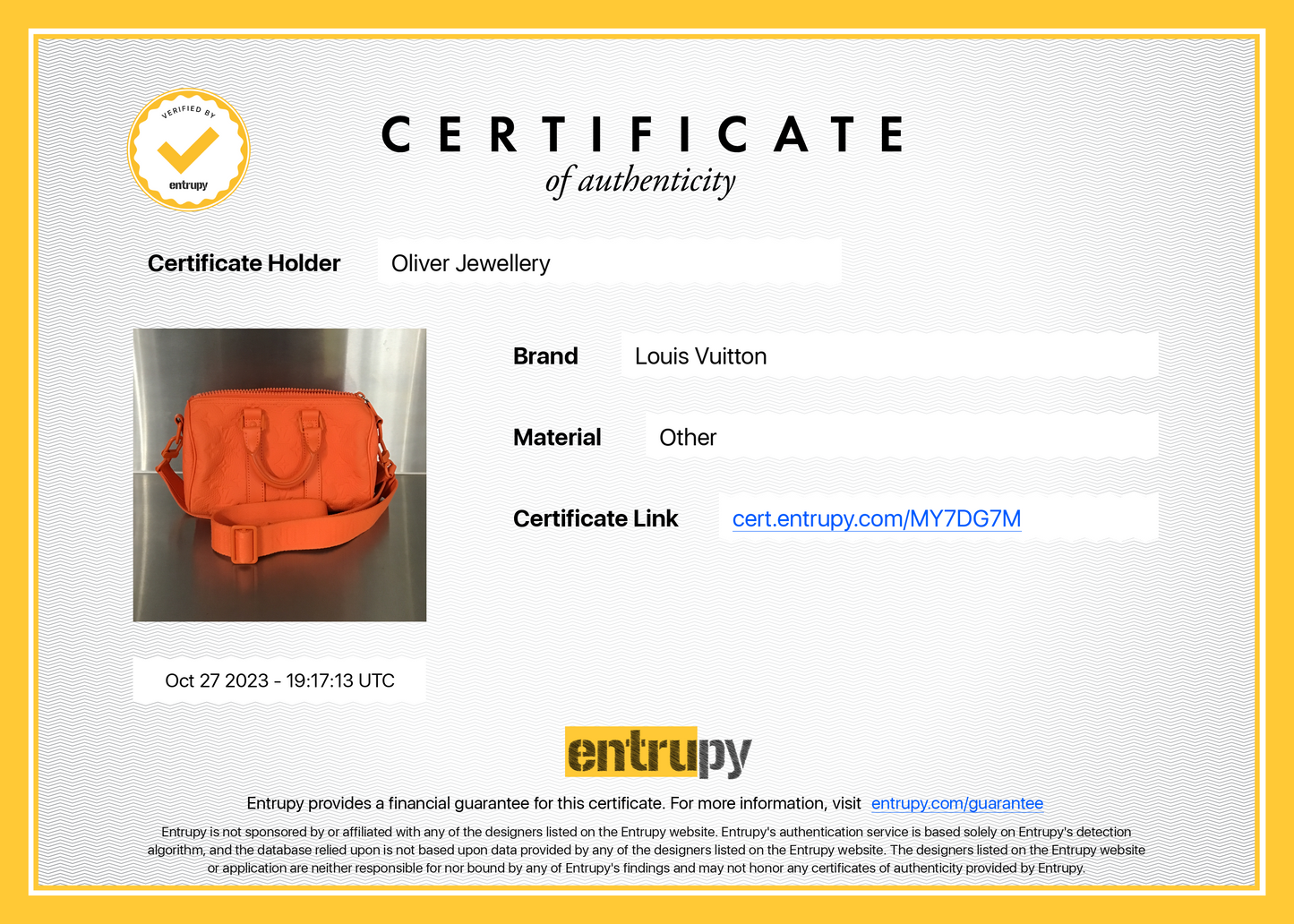 Louis Vuitton 2022 Orange Monogram Taurillion Leather Keepall Bandouliere 25
