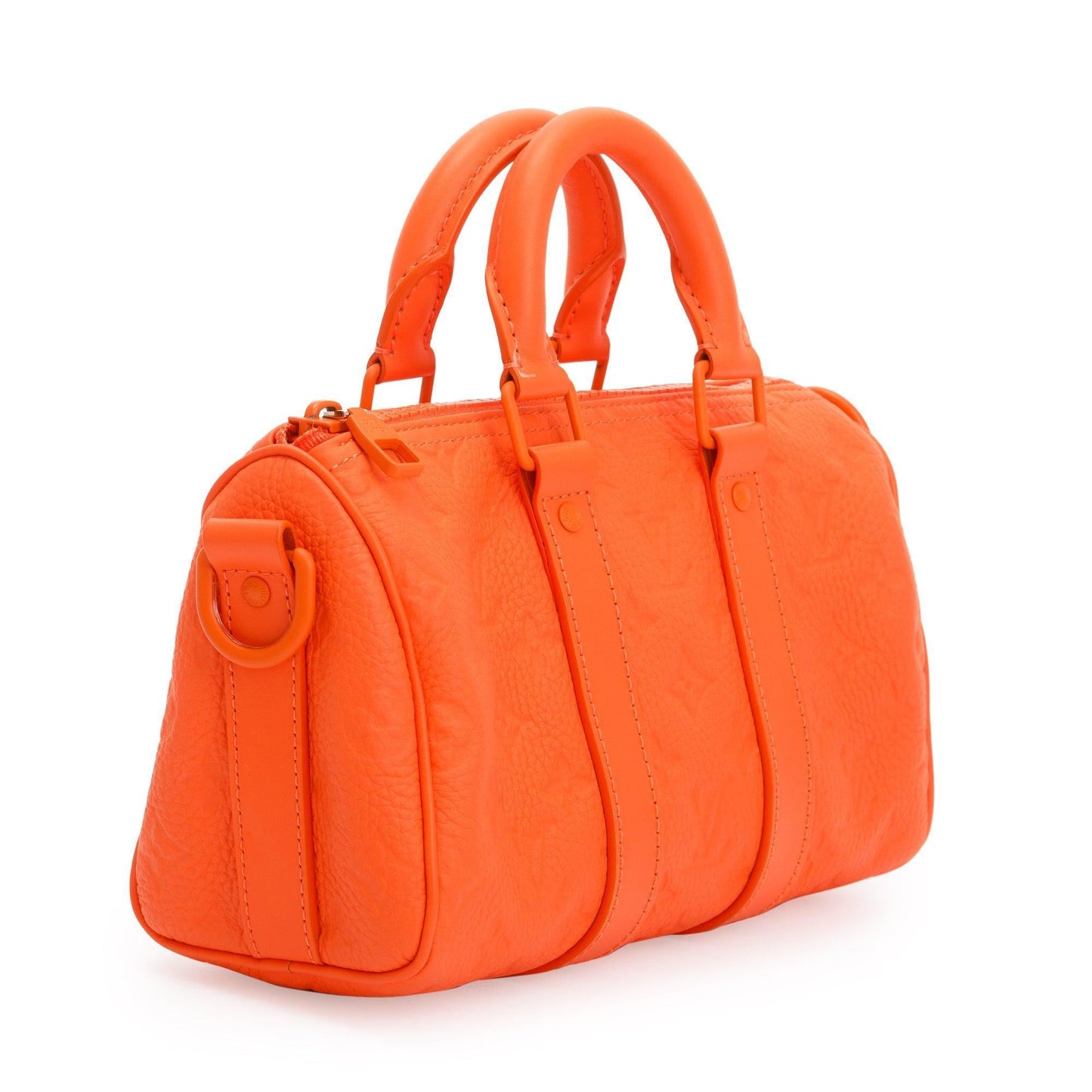 Louis Vuitton 2022 Orange Monogram Taurillion Leather Keepall Bandouliere 25