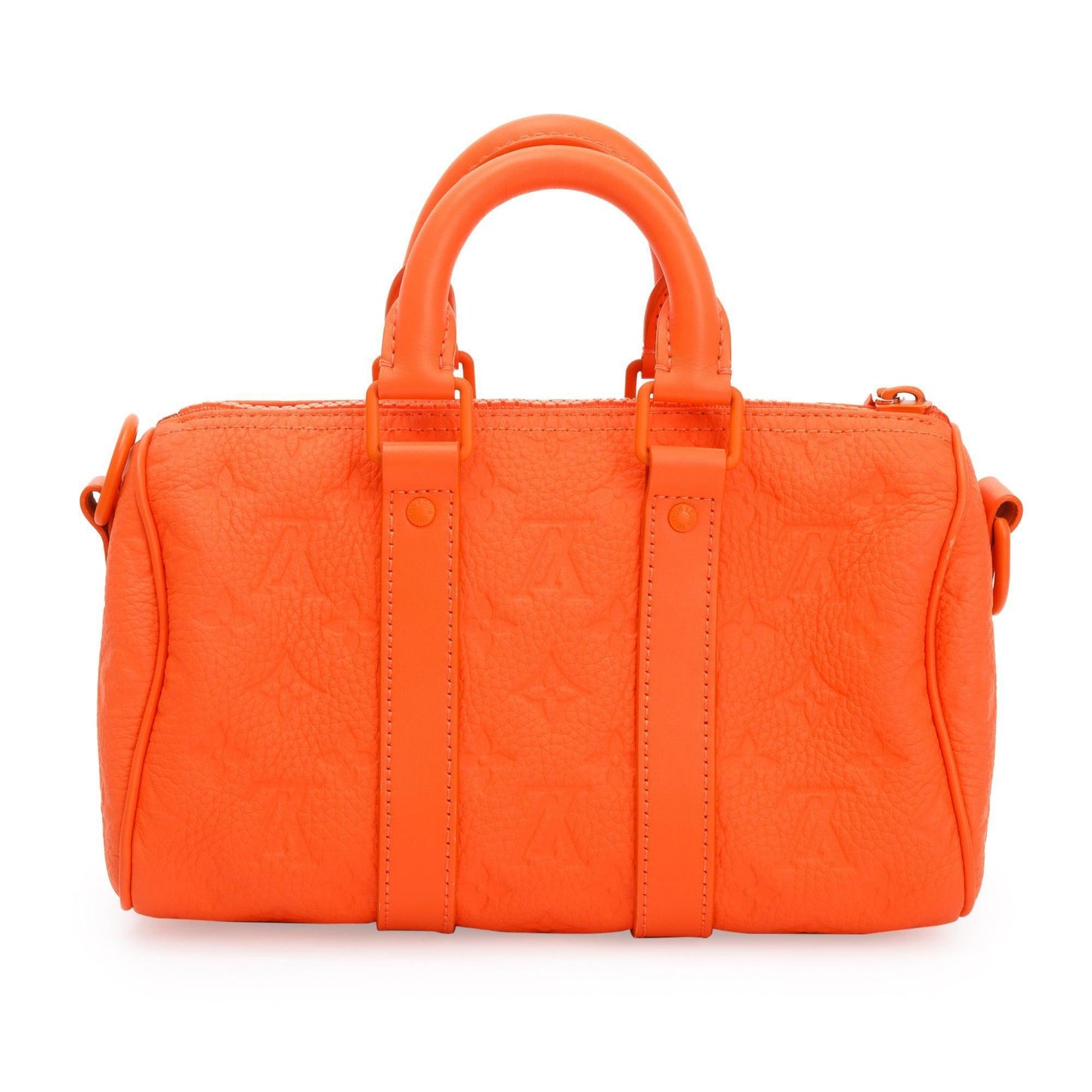 Louis Vuitton 2022 Orange Monogram Taurillion Leather Keepall Bandouliere 25