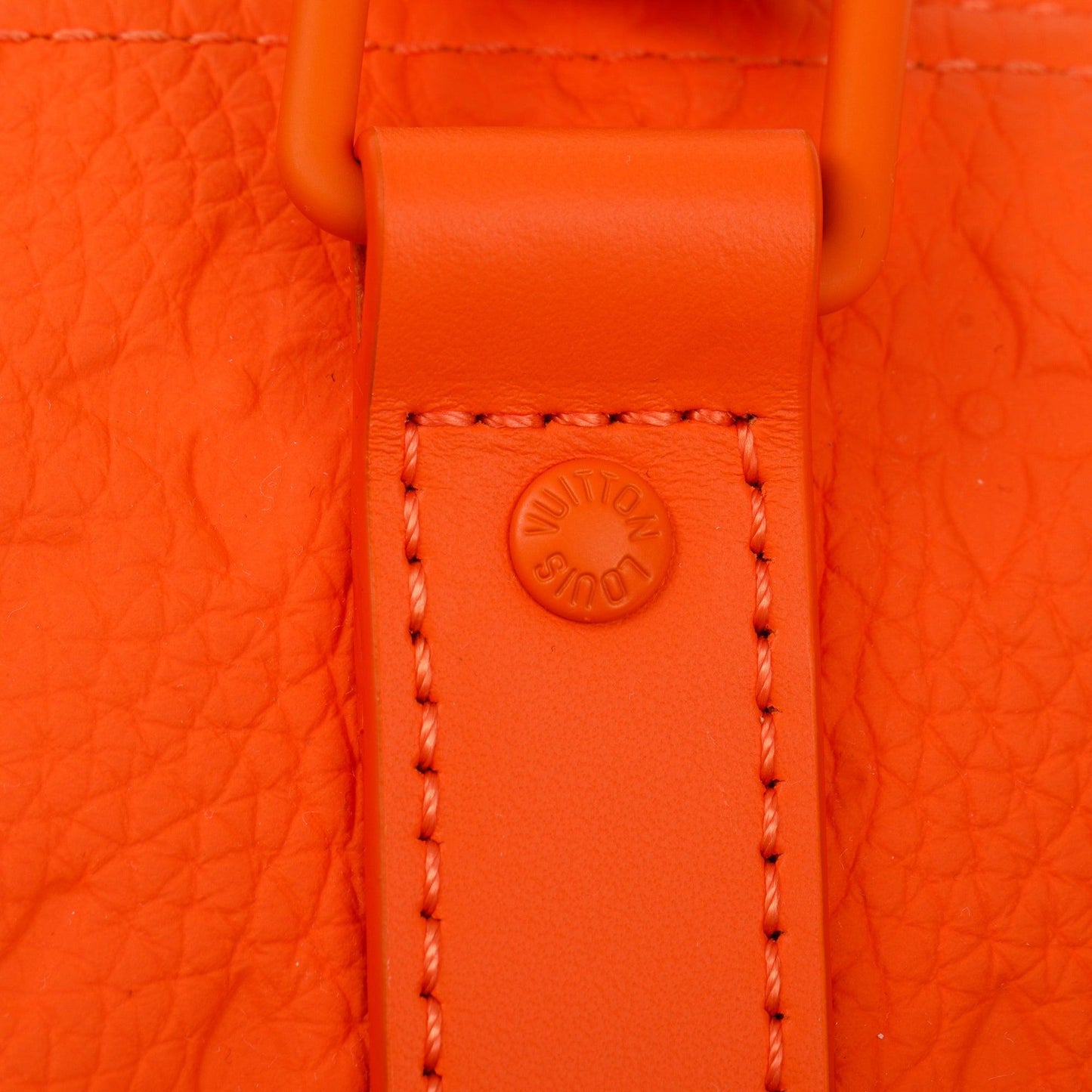 Louis Vuitton 2022 Orange Monogram Taurillion Leather Keepall Bandouliere 25