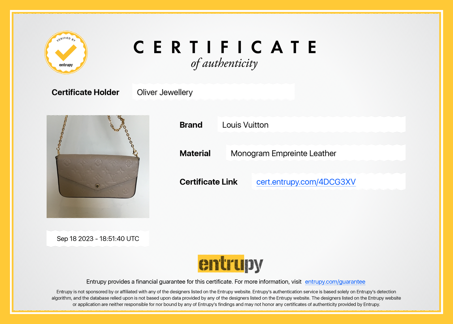 Louis Vuitton 2022 Turtledove Empreinte Leather Felicie Pochette Bag